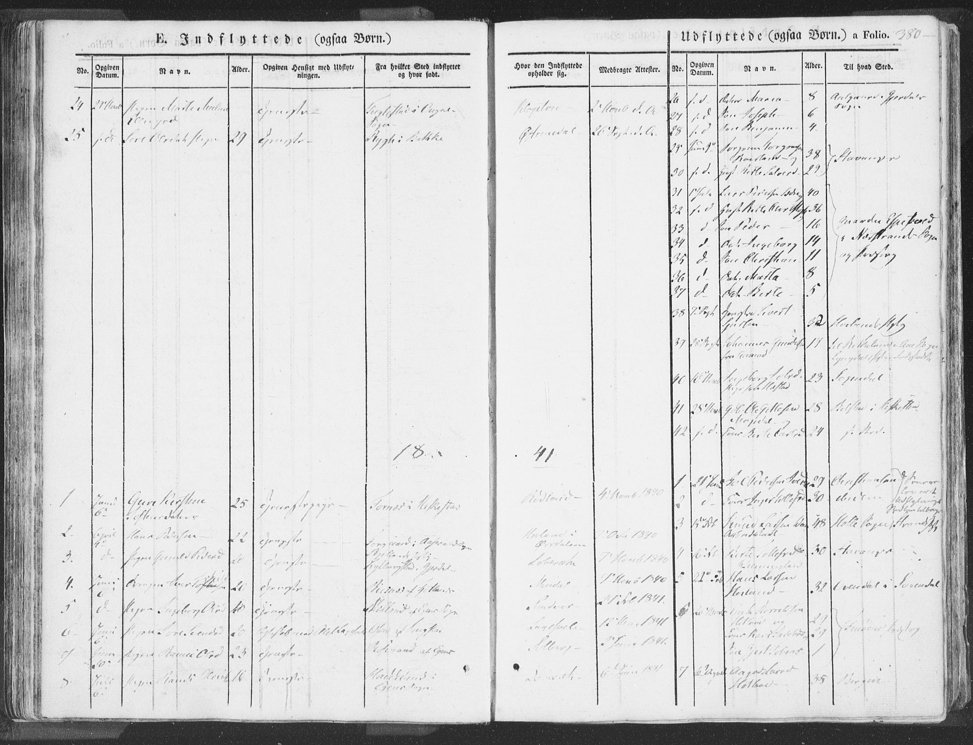 Helleland sokneprestkontor, SAST/A-101810: Parish register (official) no. A 6.2, 1834-1863, p. 380