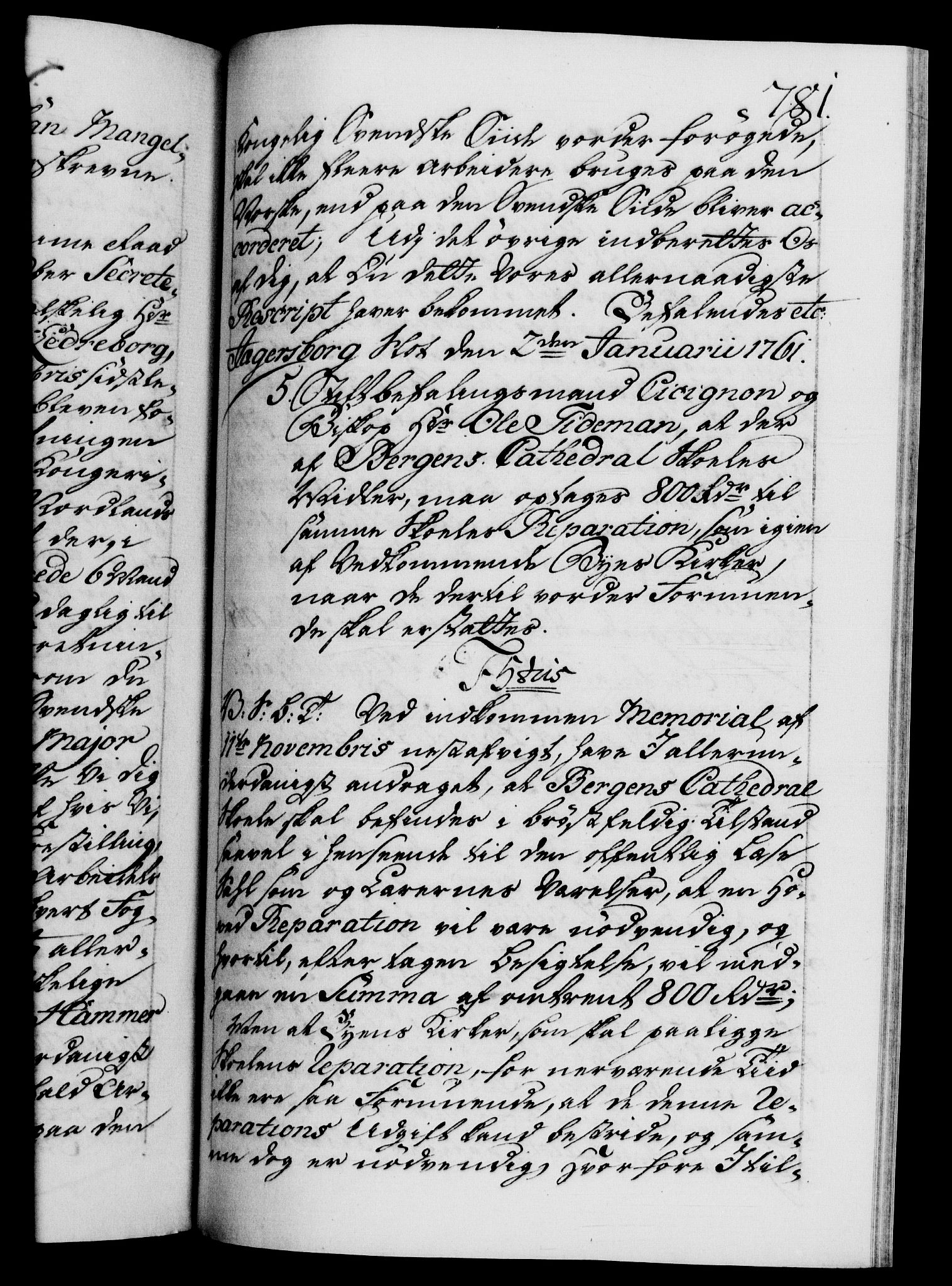 Danske Kanselli 1572-1799, AV/RA-EA-3023/F/Fc/Fca/Fcab/L0036: Norske tegnelser, 1757-1761, p. 781a
