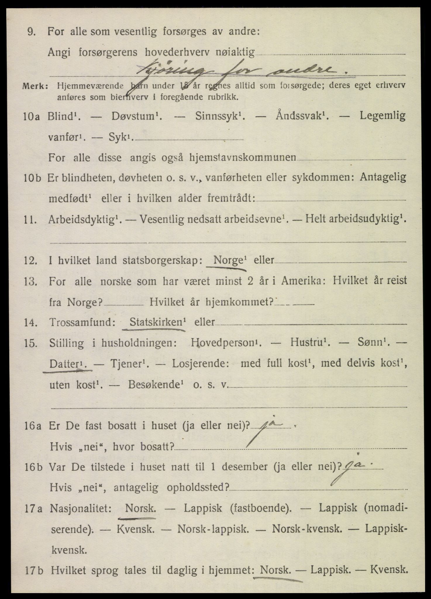 SAT, 1920 census for Meråker, 1920, p. 4017