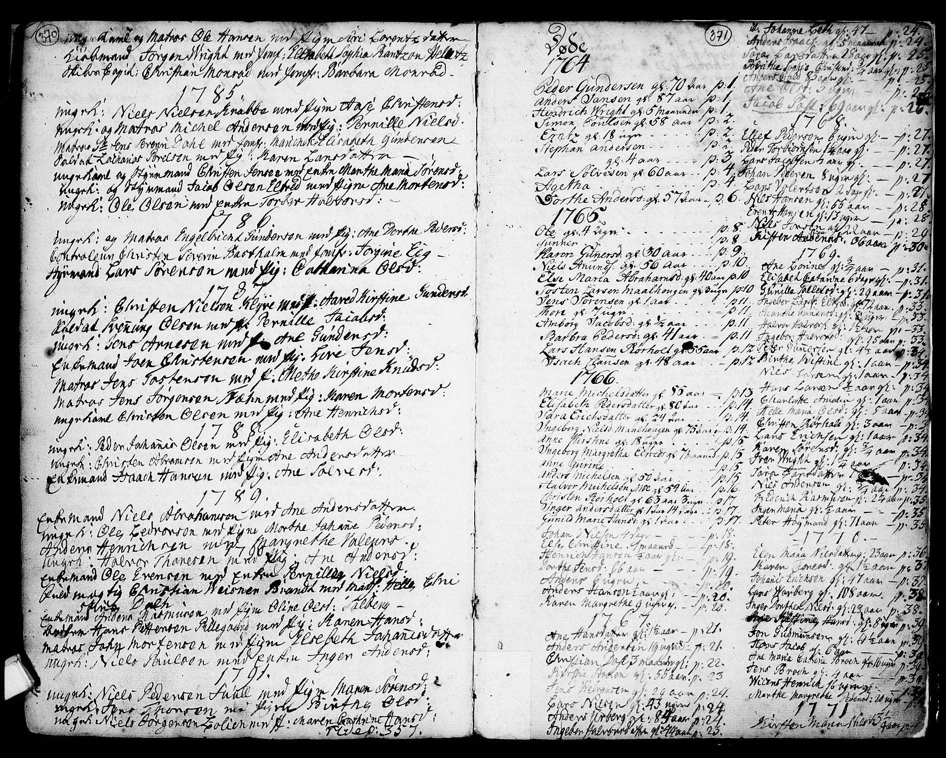 Porsgrunn kirkebøker , SAKO/A-104/F/Fa/L0001: Parish register (official) no. 1, 1764-1814, p. 370-371