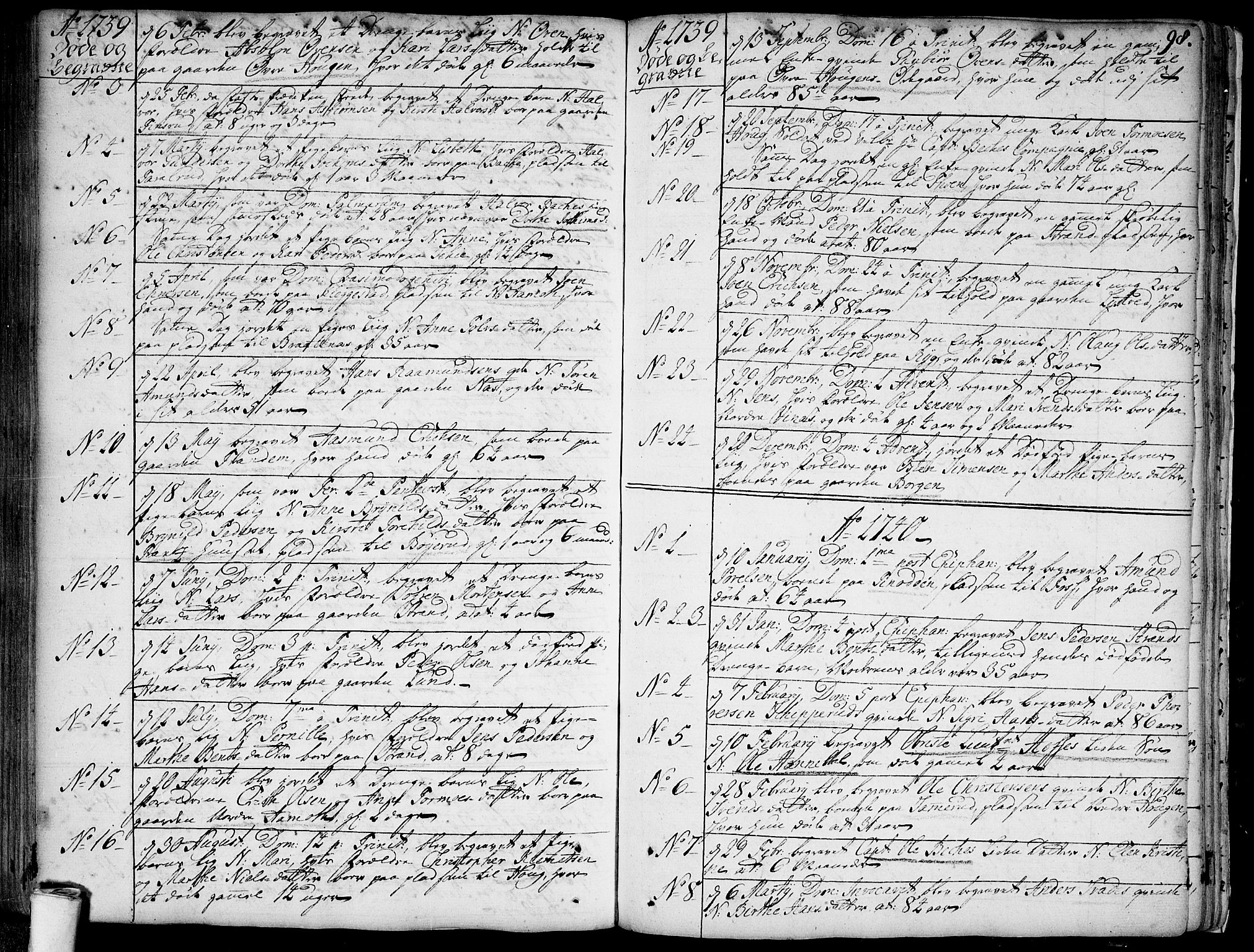 Skiptvet prestekontor Kirkebøker, SAO/A-20009/F/Fa/L0002: Parish register (official) no. 2, 1734-1759, p. 98