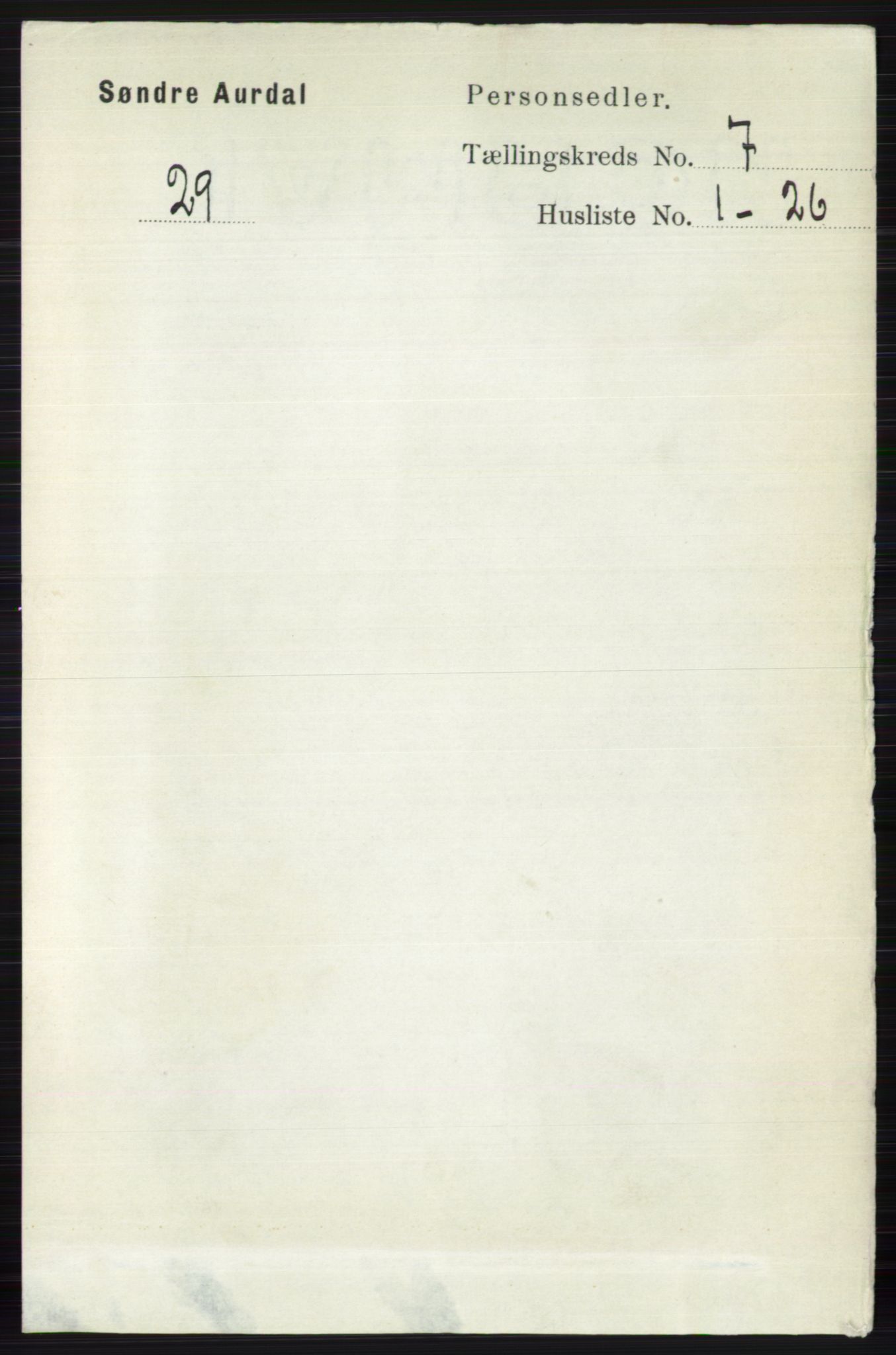 RA, 1891 census for 0540 Sør-Aurdal, 1891, p. 4397