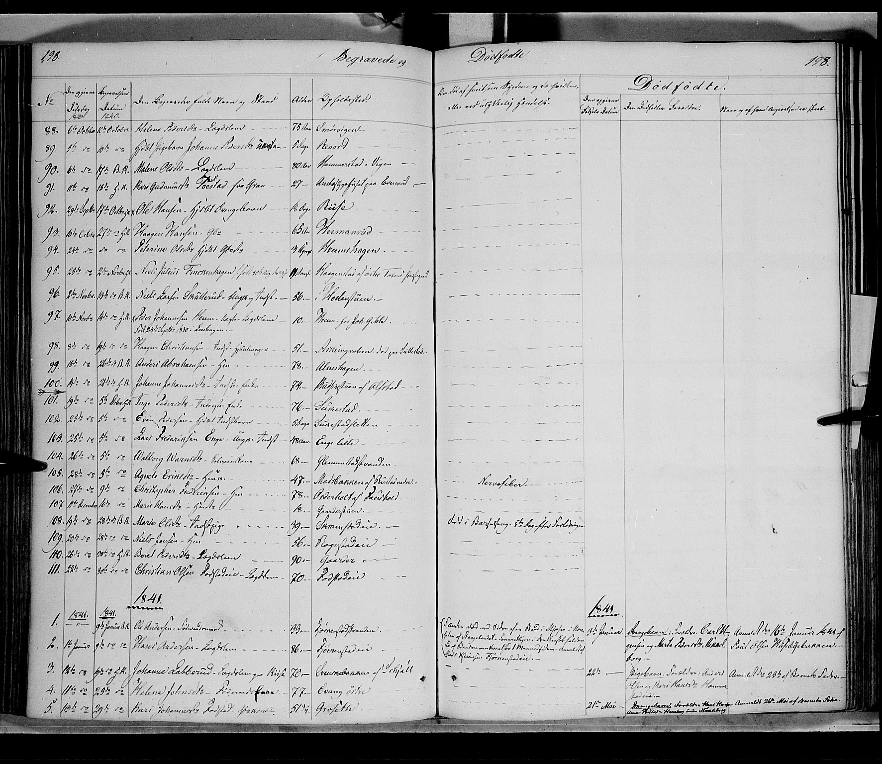 Østre Toten prestekontor, SAH/PREST-104/H/Ha/Haa/L0002: Parish register (official) no. 2, 1840-1847, p. 198