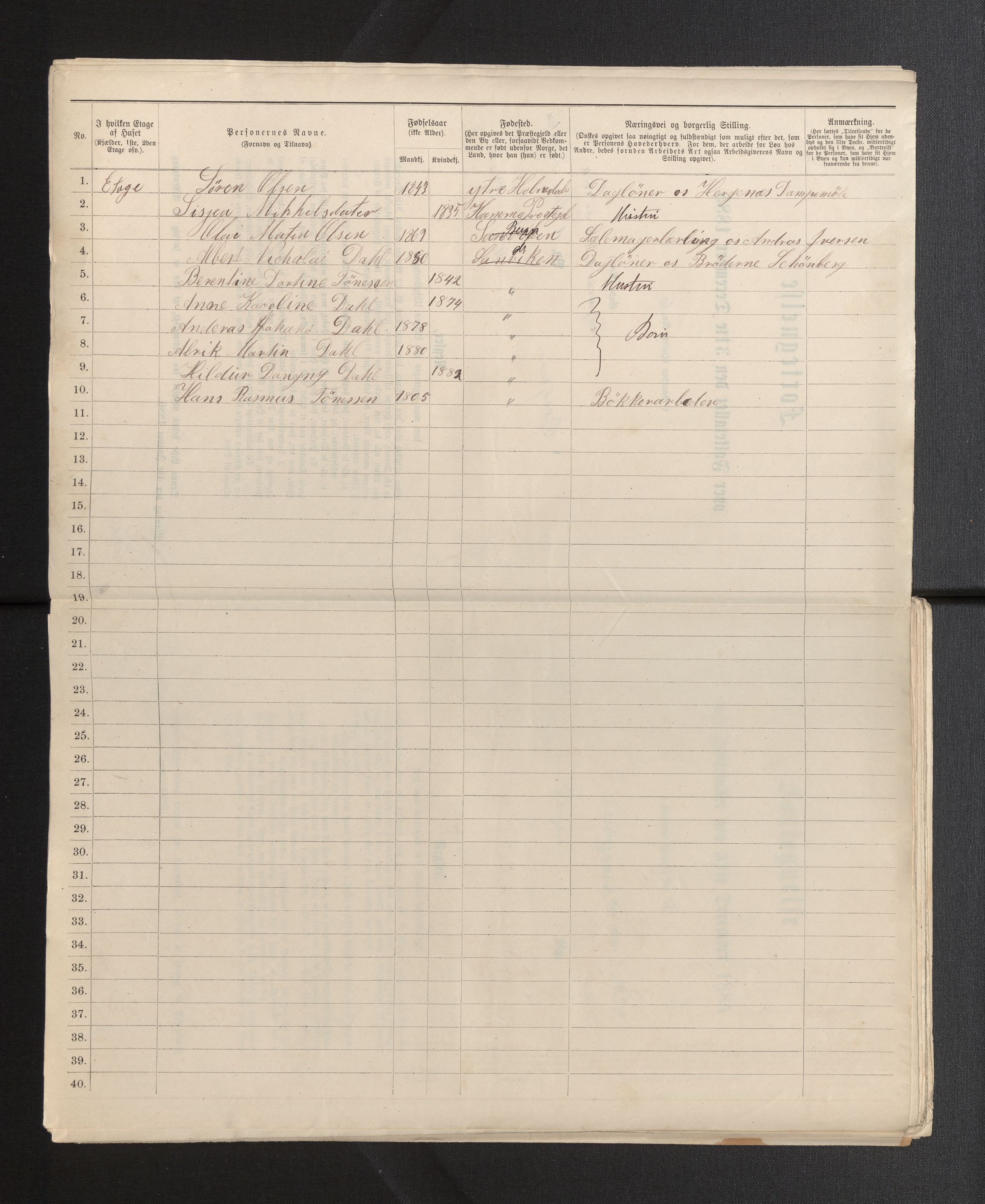 SAB, 1885 census for 1301 Bergen, 1885, p. 1646