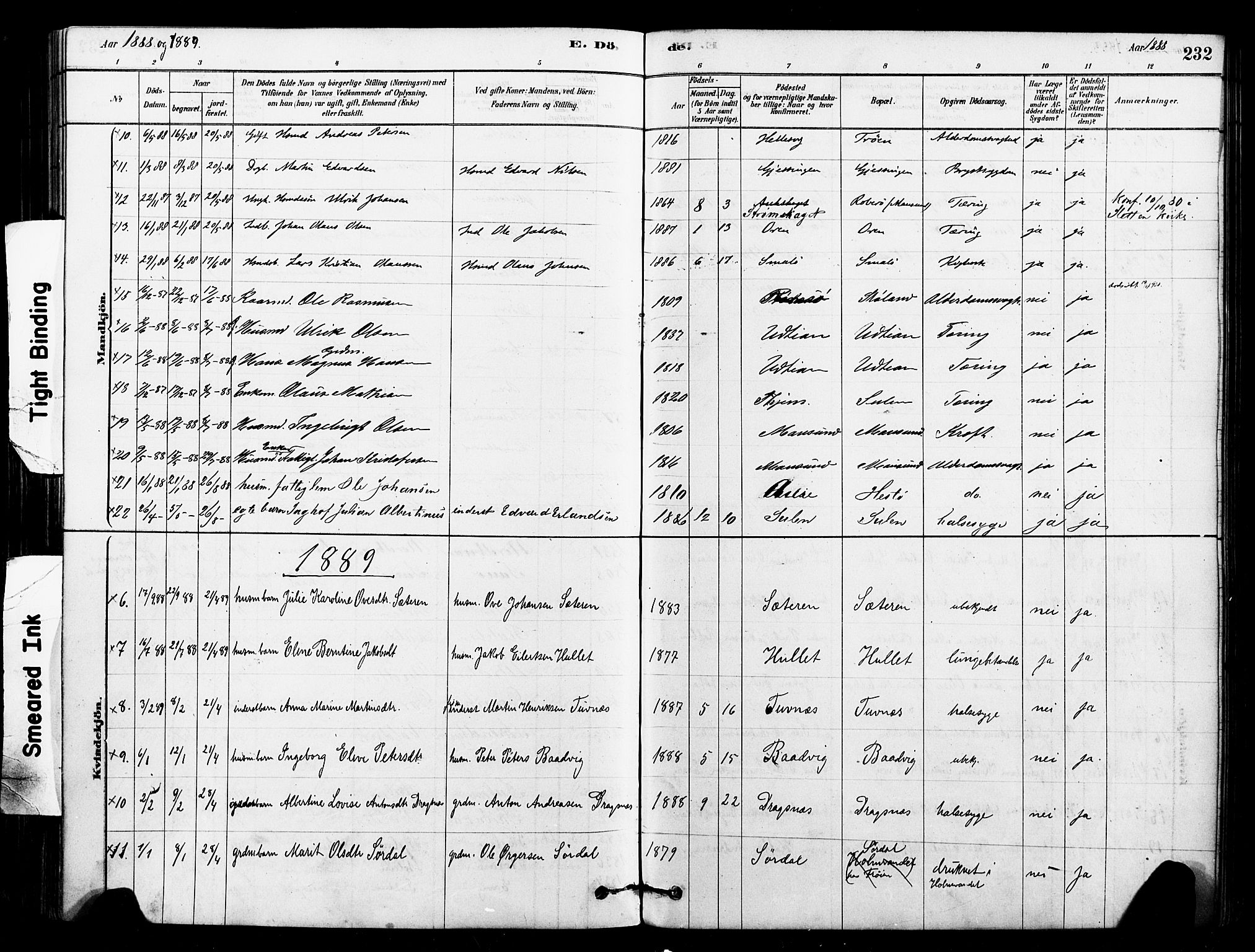 Ministerialprotokoller, klokkerbøker og fødselsregistre - Sør-Trøndelag, SAT/A-1456/640/L0578: Parish register (official) no. 640A03, 1879-1889, p. 232