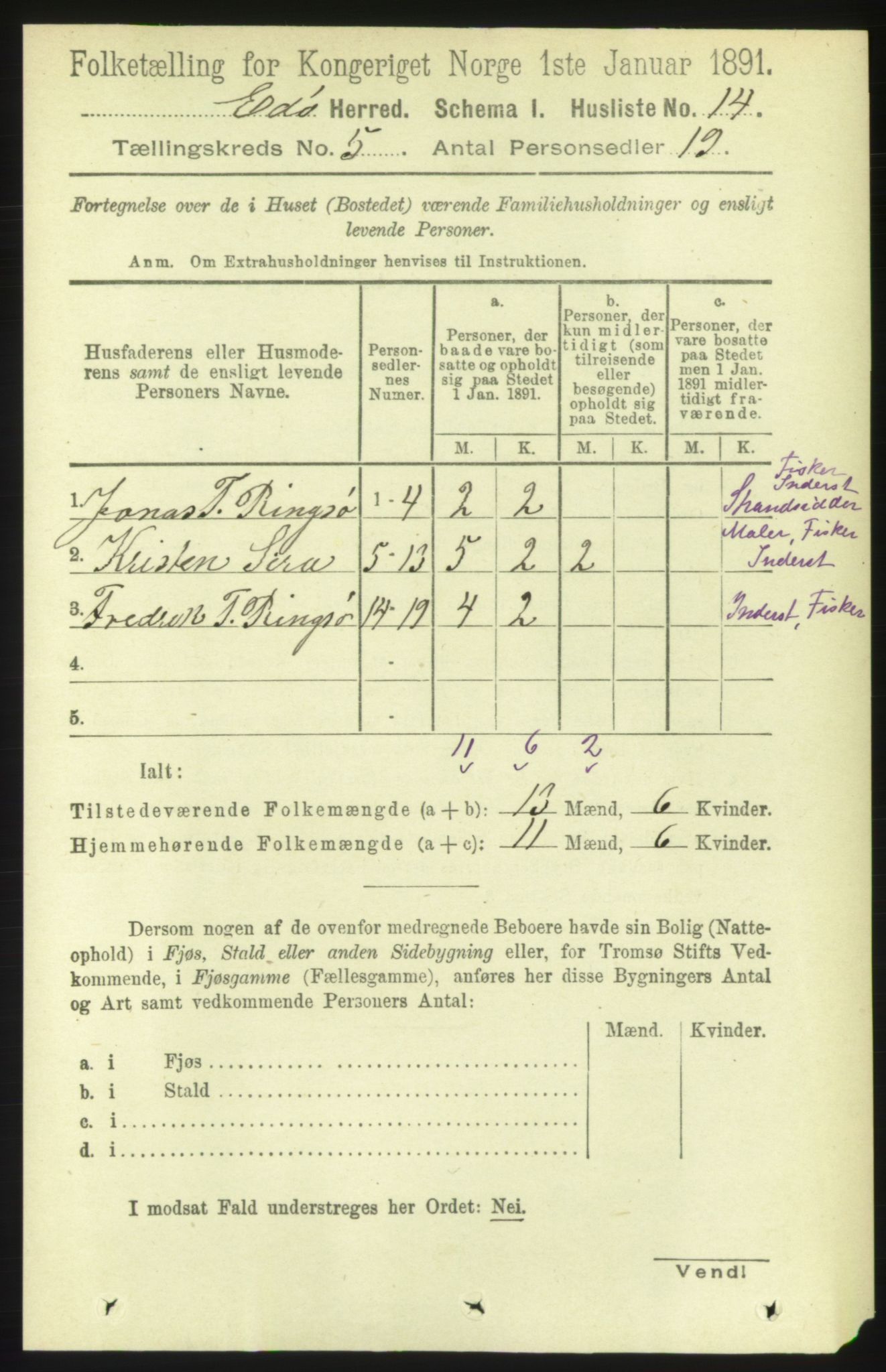 RA, 1891 census for 1573 Edøy, 1891, p. 1190