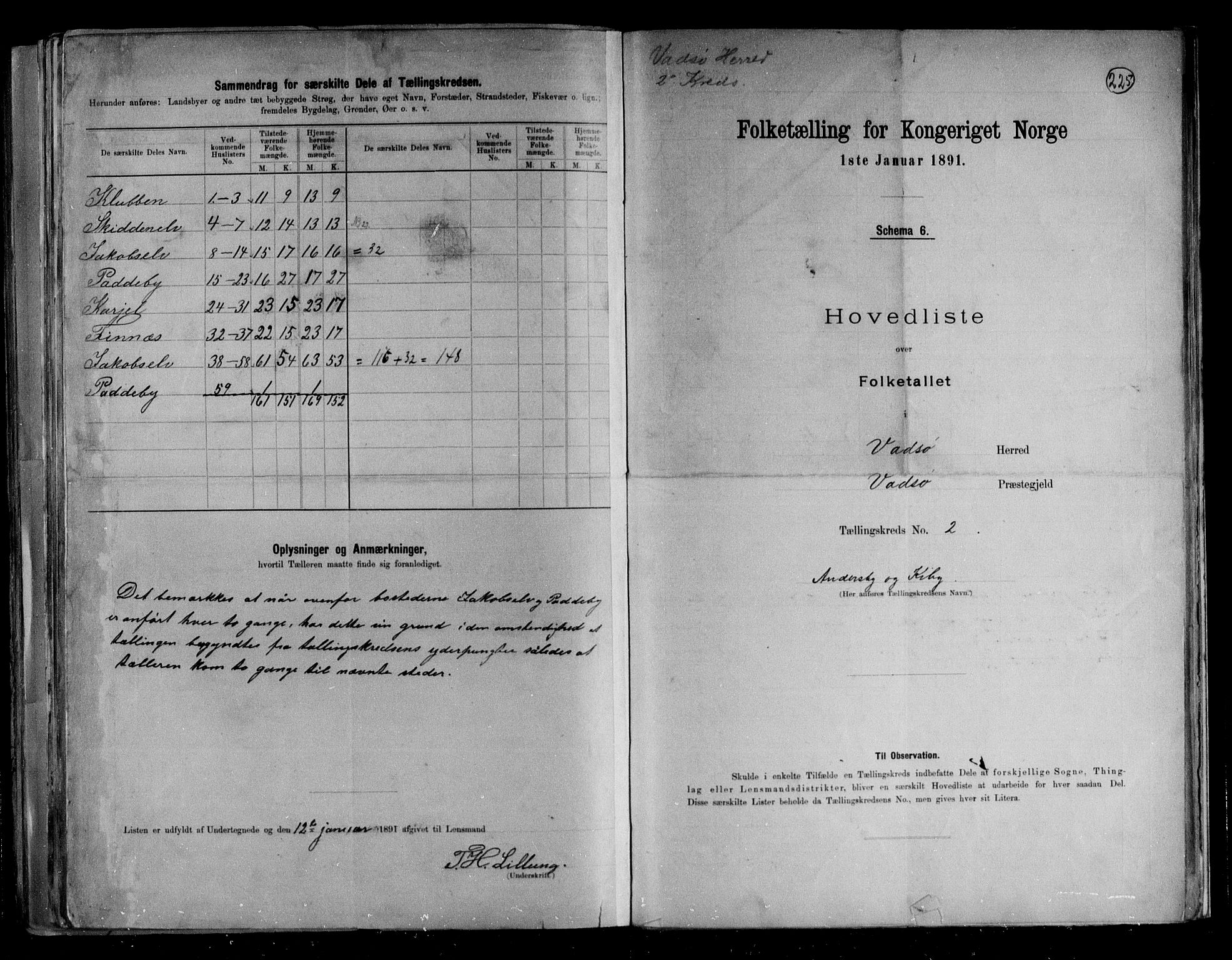 RA, 1891 census for 2029 Vadsø, 1891, p. 6