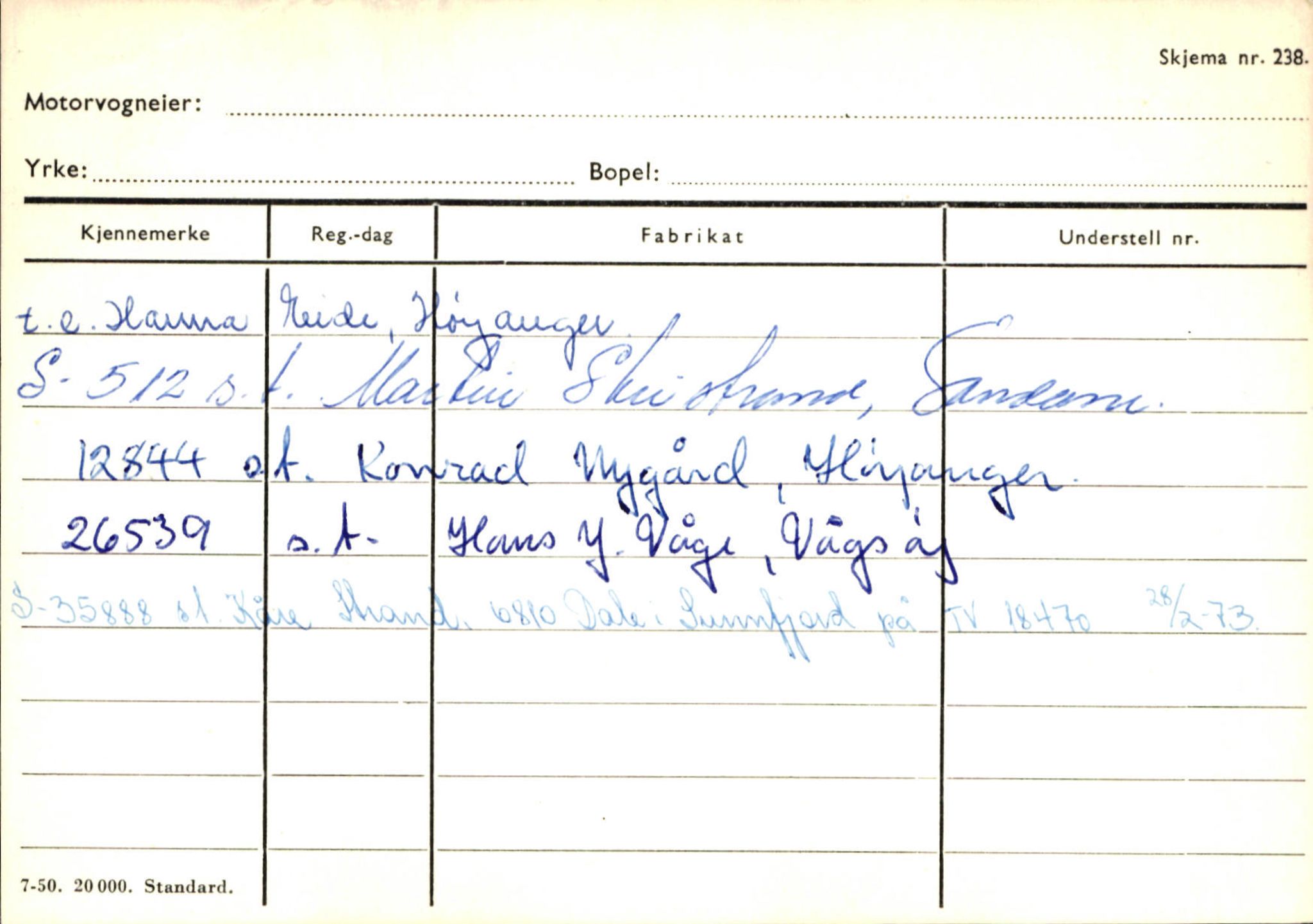 Statens vegvesen, Sogn og Fjordane vegkontor, AV/SAB-A-5301/4/F/L0131: Eigarregister Høyanger P-Å. Stryn S-Å, 1945-1975, p. 830