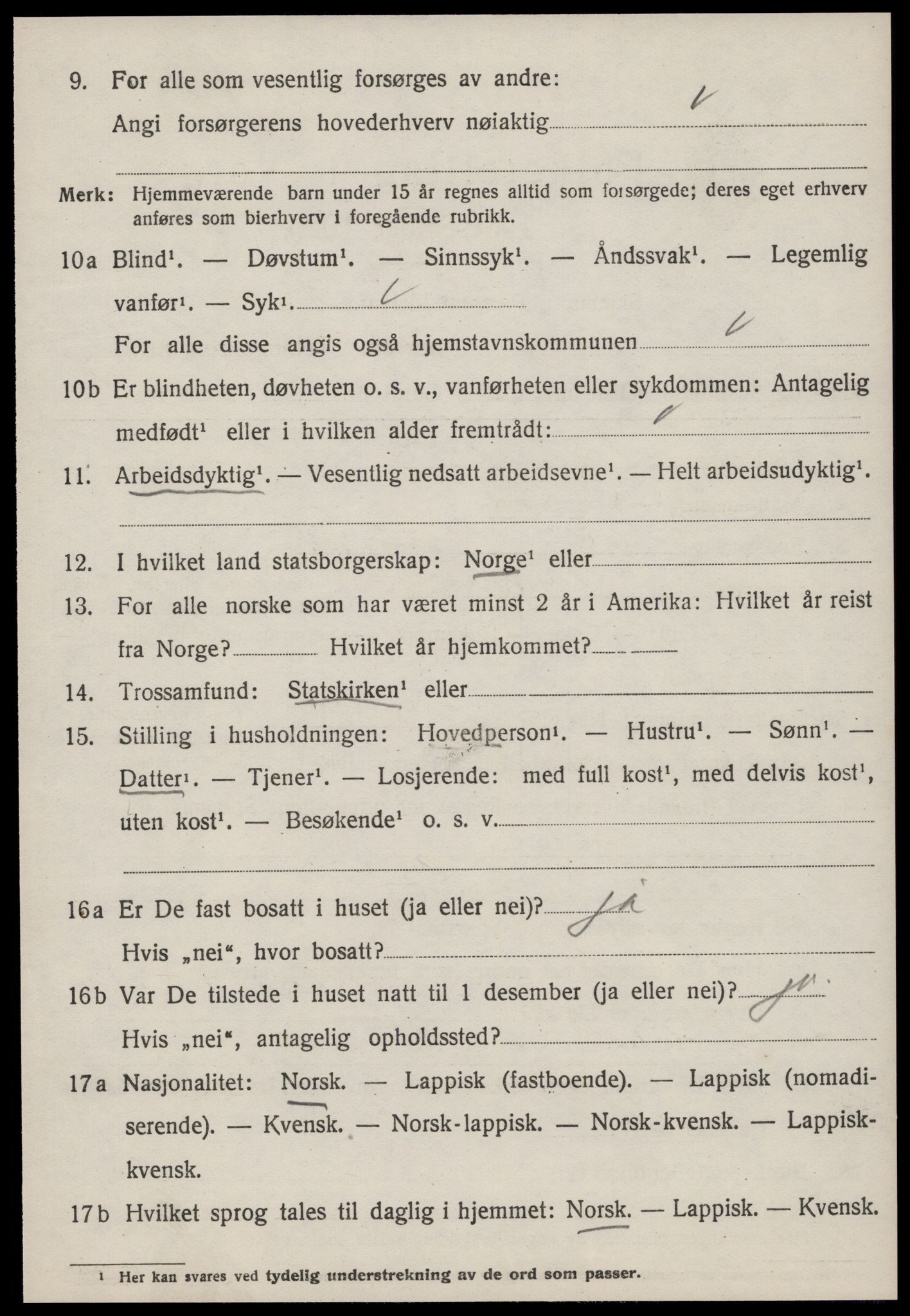 SAT, 1920 census for Agdenes, 1920, p. 2028