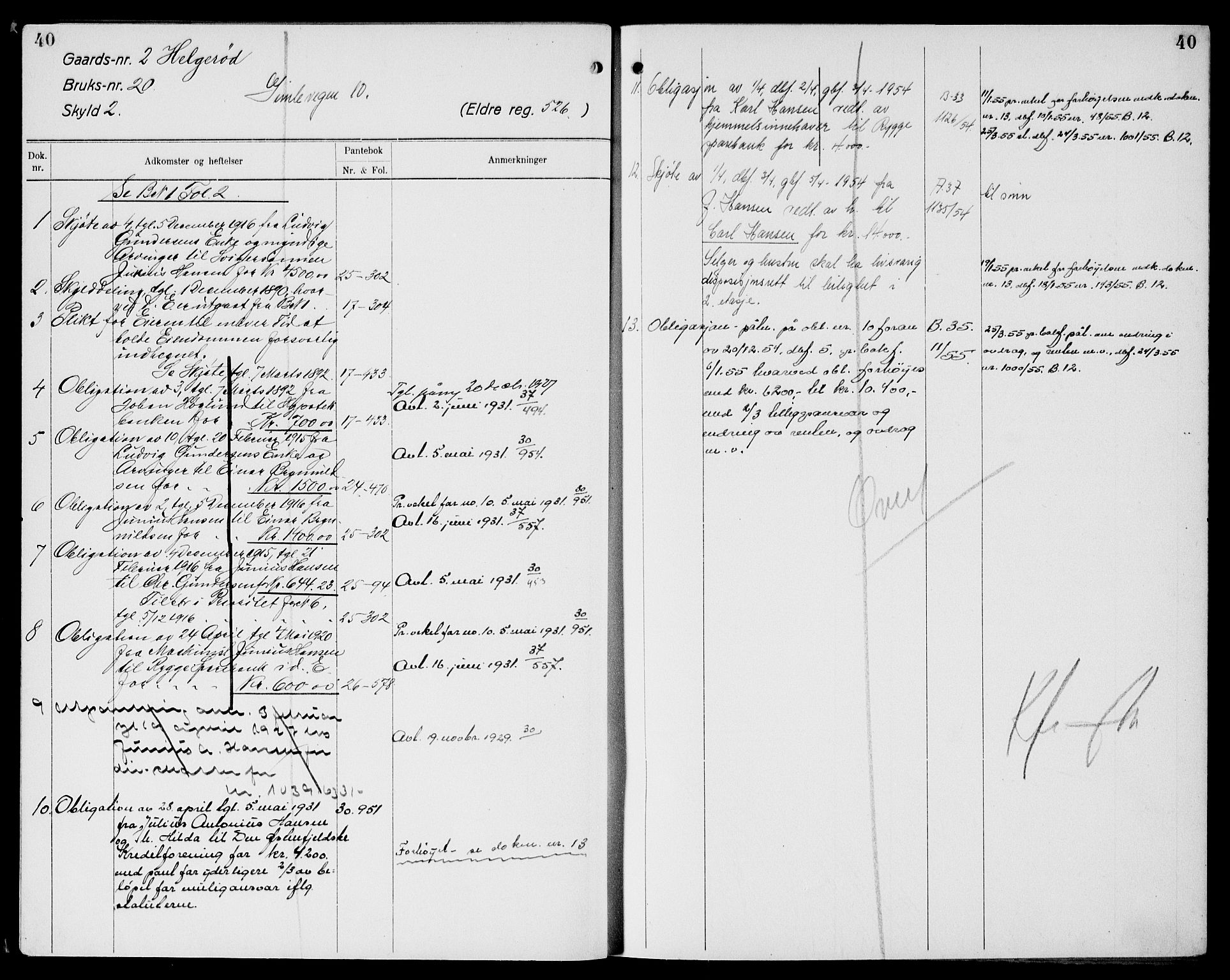 Moss sorenskriveri, AV/SAO-A-10168: Mortgage register no. XI 2, 1836-1960, p. 40