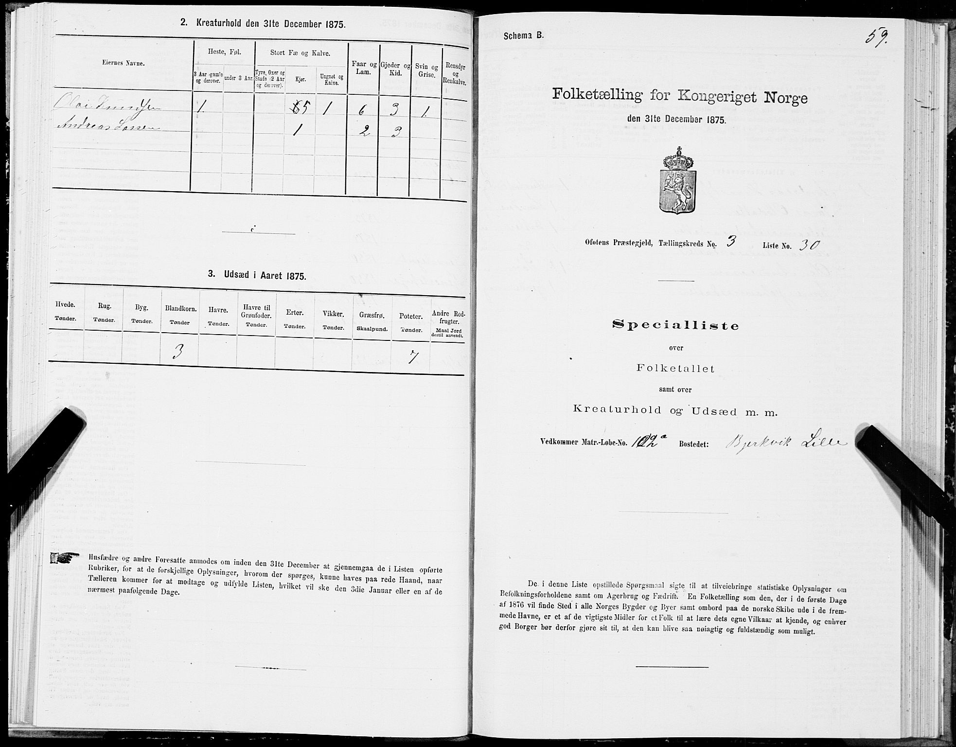 SAT, 1875 census for 1853P Ofoten, 1875, p. 2059