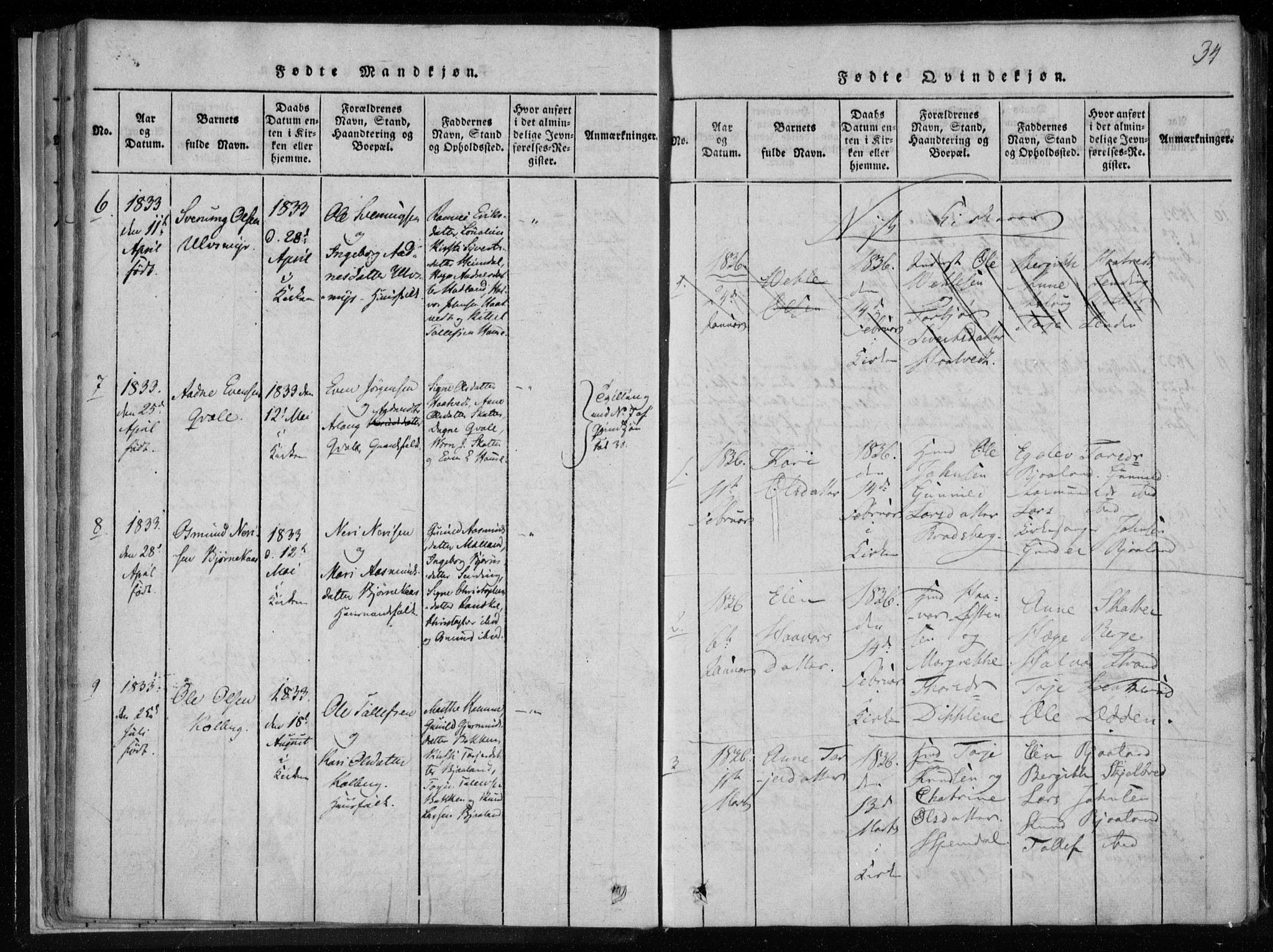 Lårdal kirkebøker, SAKO/A-284/F/Fa/L0005: Parish register (official) no. I 5, 1815-1860, p. 34
