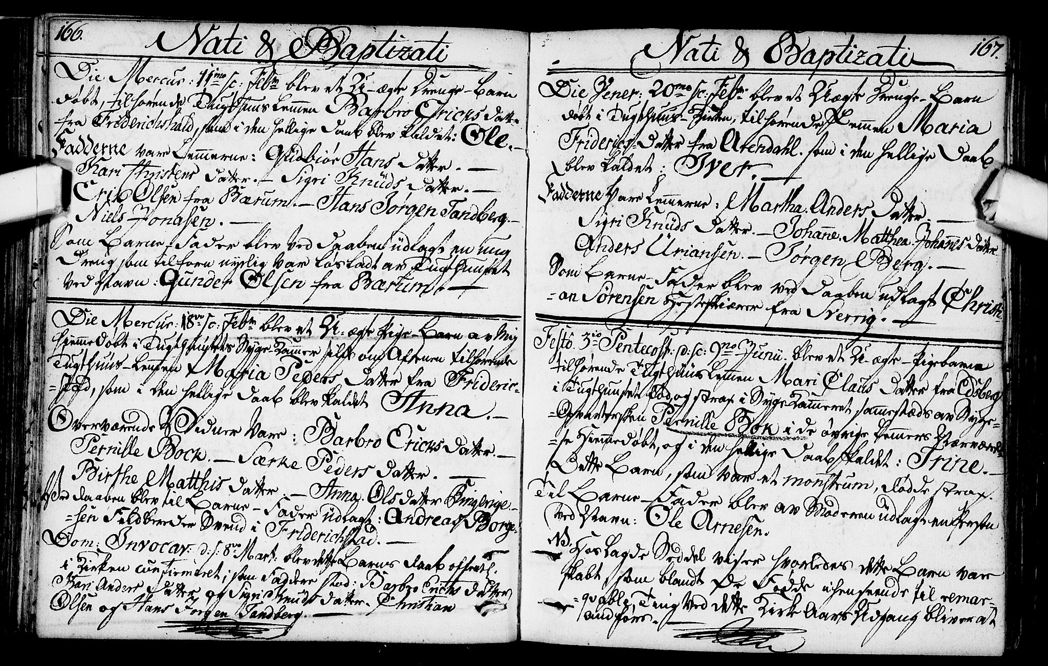 Kristiania tukthusprest Kirkebøker, SAO/A-10881/F/Fa/L0001: Parish register (official) no. 1, 1758-1828, p. 166-167