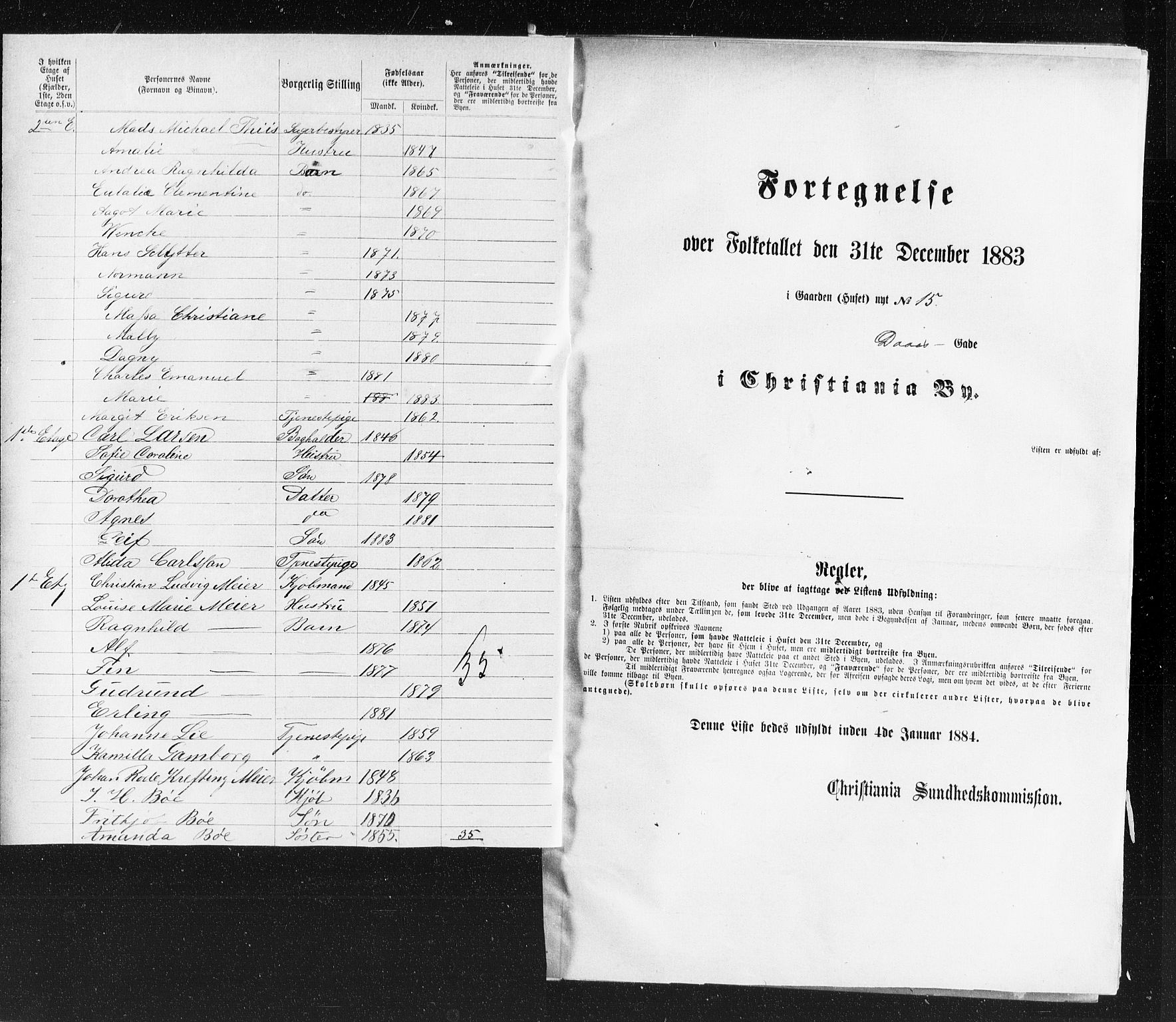 OBA, Municipal Census 1883 for Kristiania, 1883, p. 626