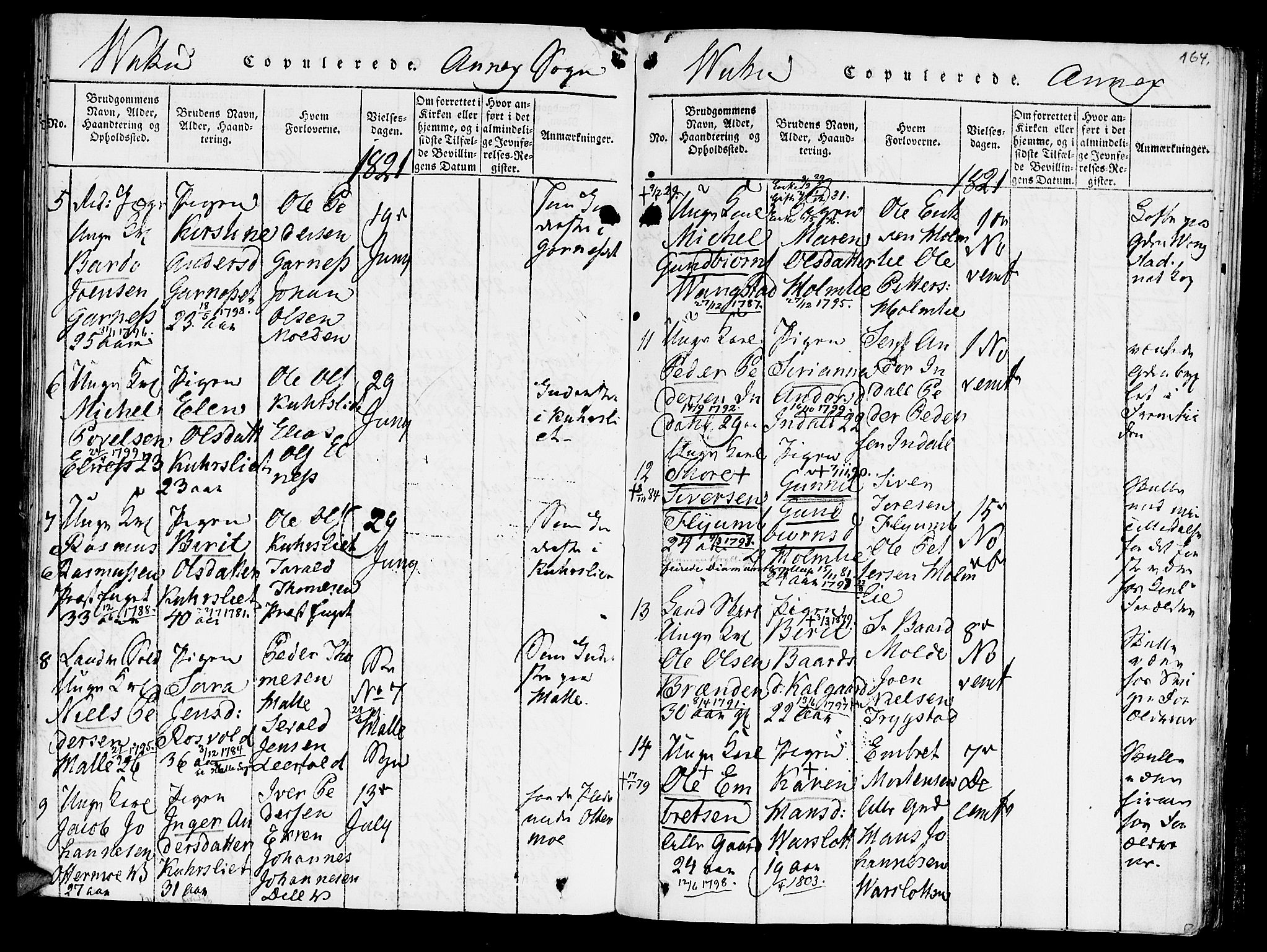 Ministerialprotokoller, klokkerbøker og fødselsregistre - Nord-Trøndelag, SAT/A-1458/723/L0234: Parish register (official) no. 723A05 /2, 1816-1821, p. 164