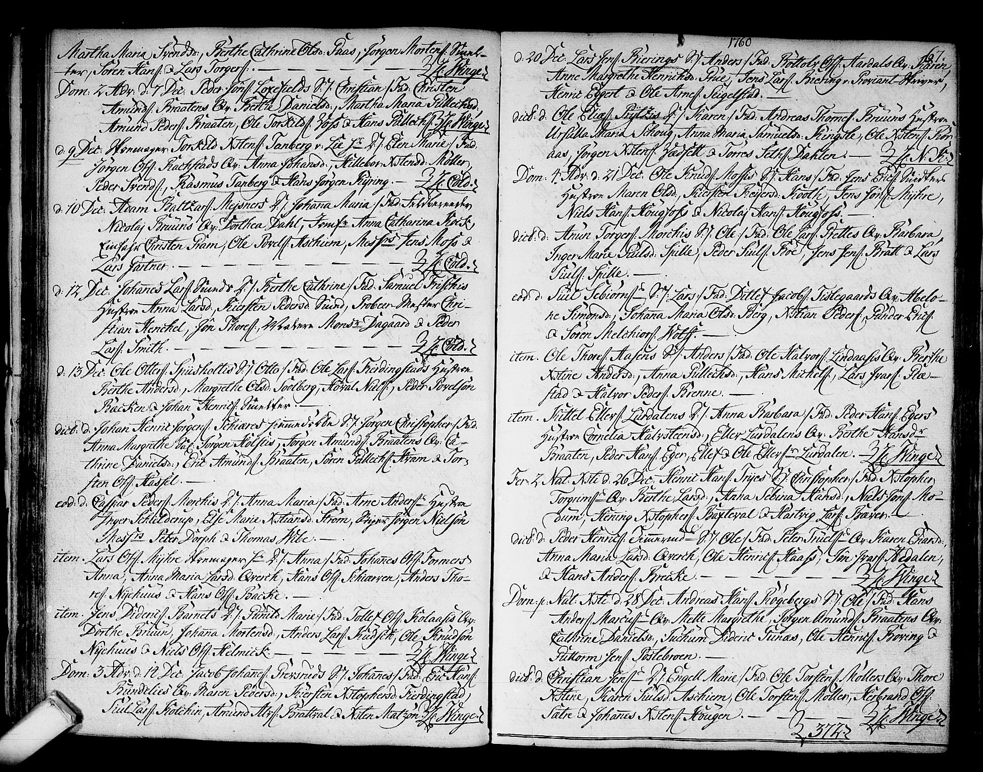 Kongsberg kirkebøker, SAKO/A-22/F/Fa/L0004: Parish register (official) no. I 4, 1756-1768, p. 67