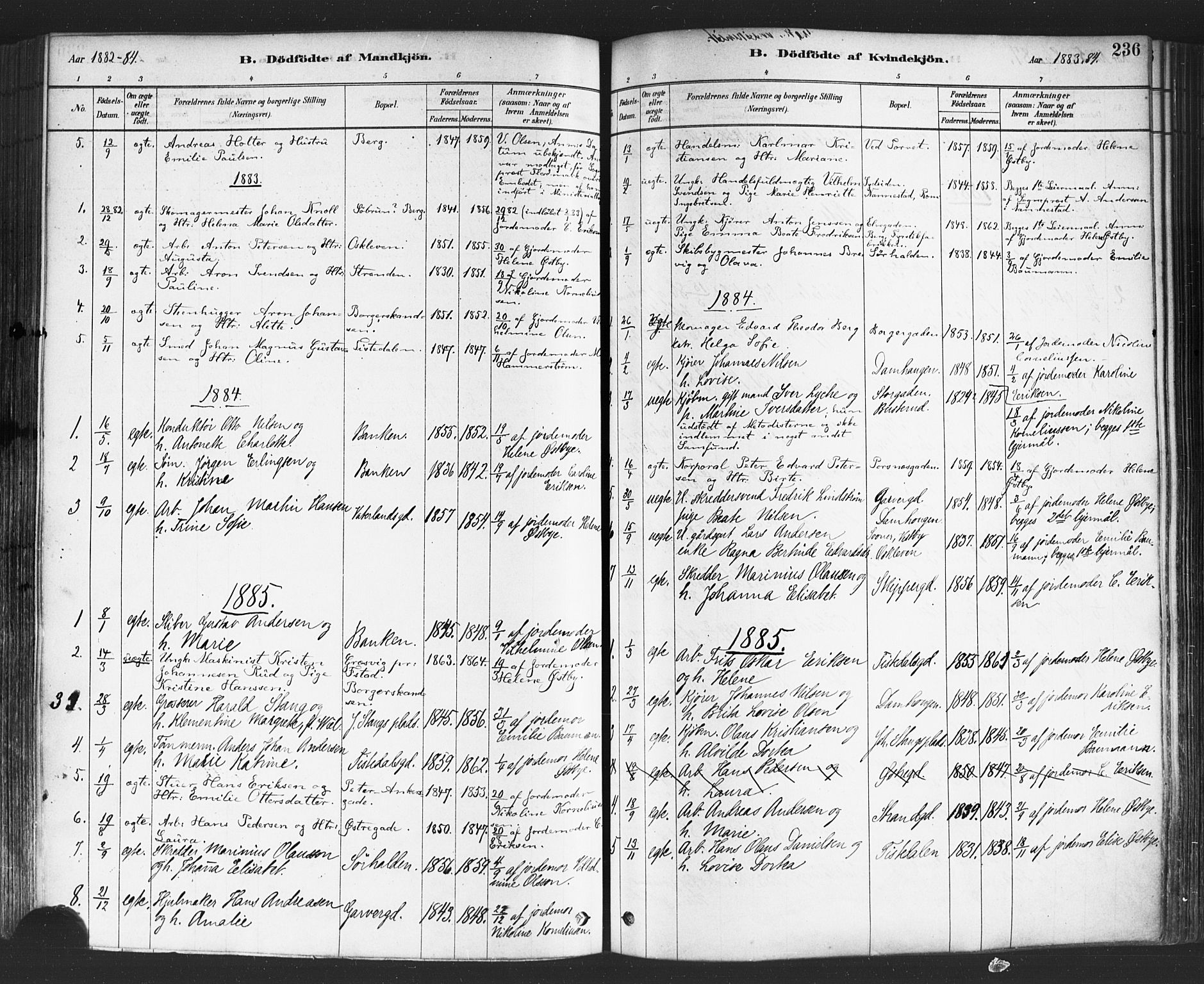 Halden prestekontor Kirkebøker, SAO/A-10909/F/Fa/L0011: Parish register (official) no. I 11, 1878-1889, p. 236
