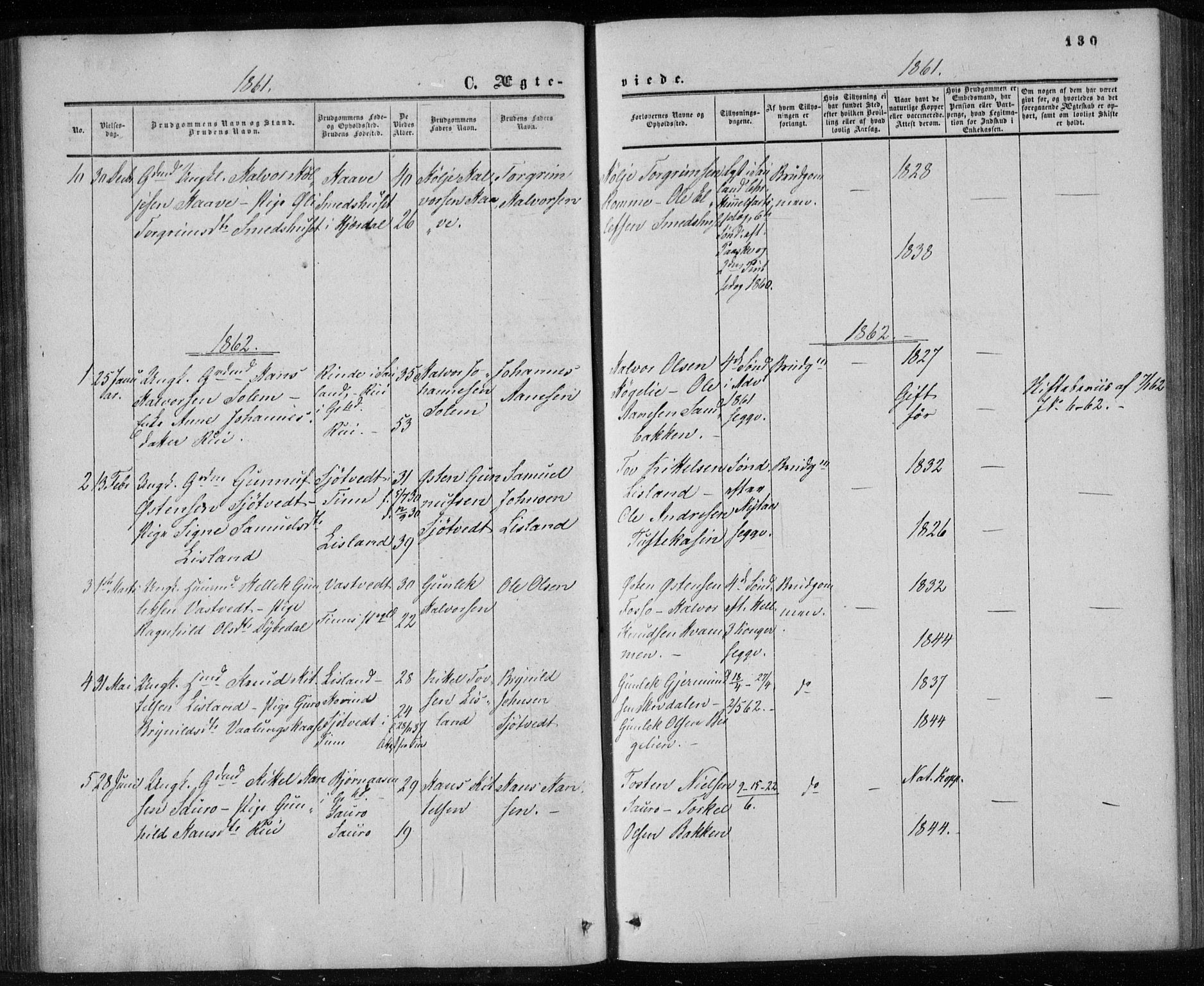 Gransherad kirkebøker, AV/SAKO-A-267/F/Fa/L0003: Parish register (official) no. I 3, 1859-1870, p. 130
