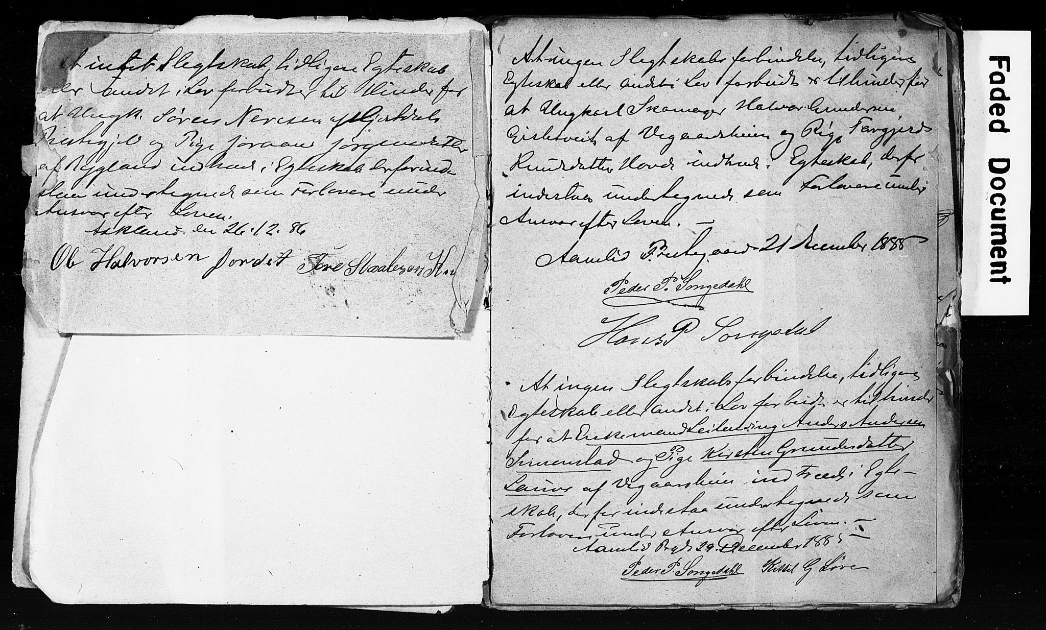 Åmli sokneprestkontor, AV/SAK-1111-0050/F/Fe/L0003: Best man's statements no. A VI 20, 1885-1905