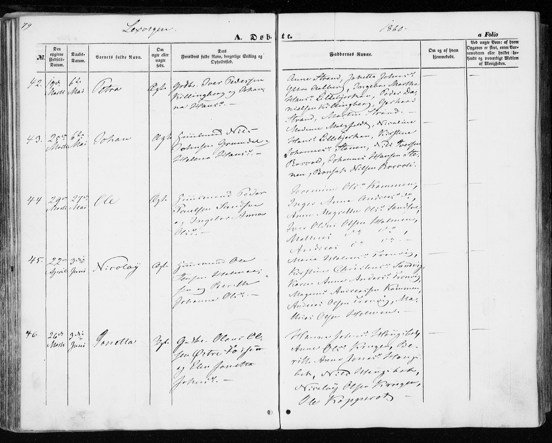 Ministerialprotokoller, klokkerbøker og fødselsregistre - Nord-Trøndelag, SAT/A-1458/701/L0008: Parish register (official) no. 701A08 /1, 1854-1863, p. 79