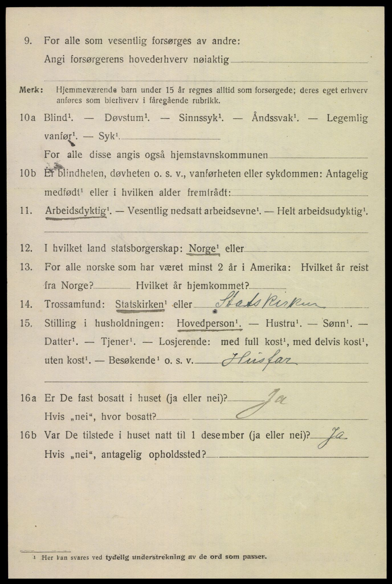 SAK, 1920 census for Kristiansand, 1920, p. 13450