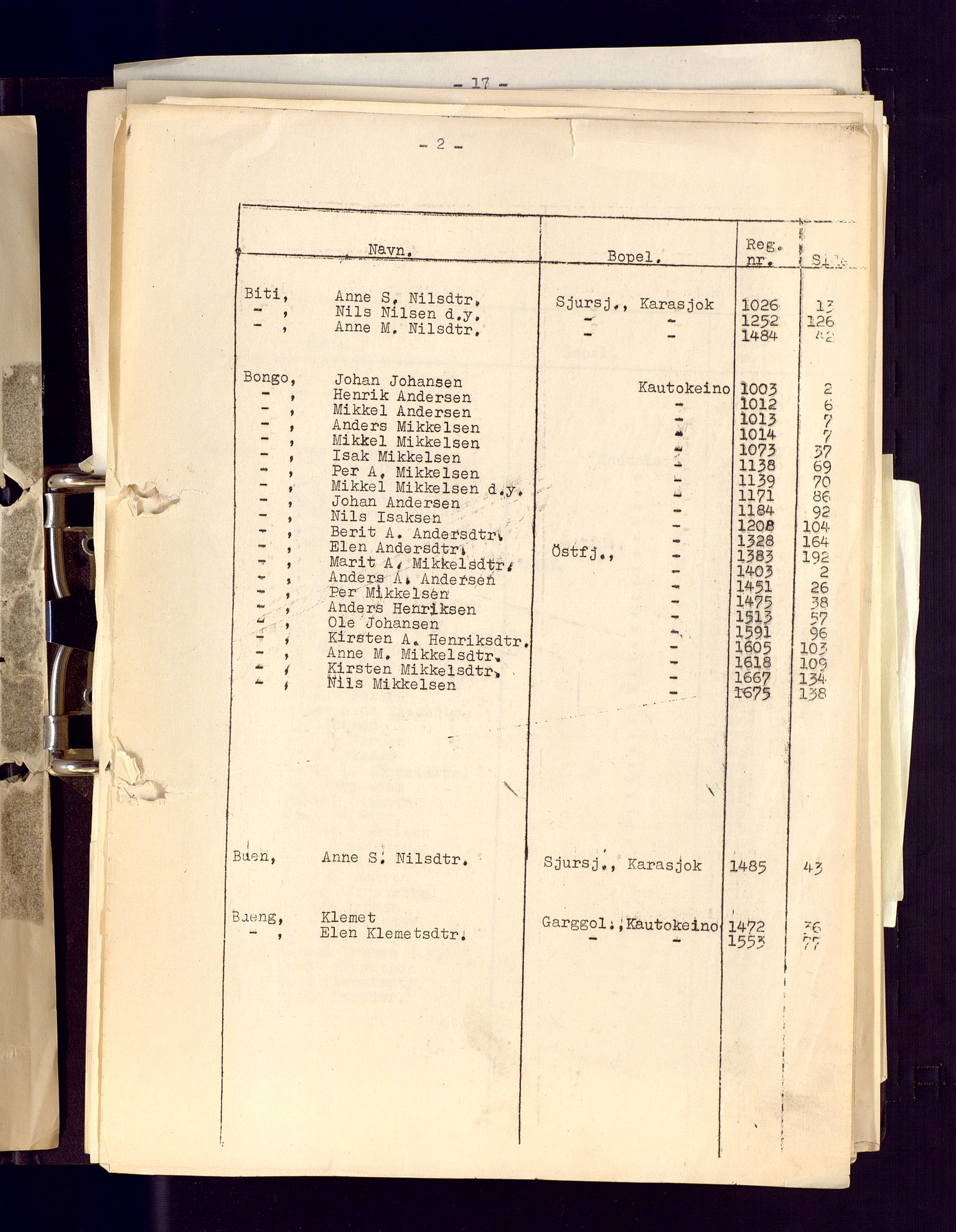 Reindriftsforvaltningen Vest-Finnmark, AV/SATØ-S-1452/G/Ga/L0009: Reinmerkeprotokoll for Kautokeino, nr. 1001-1985, 1935-2009