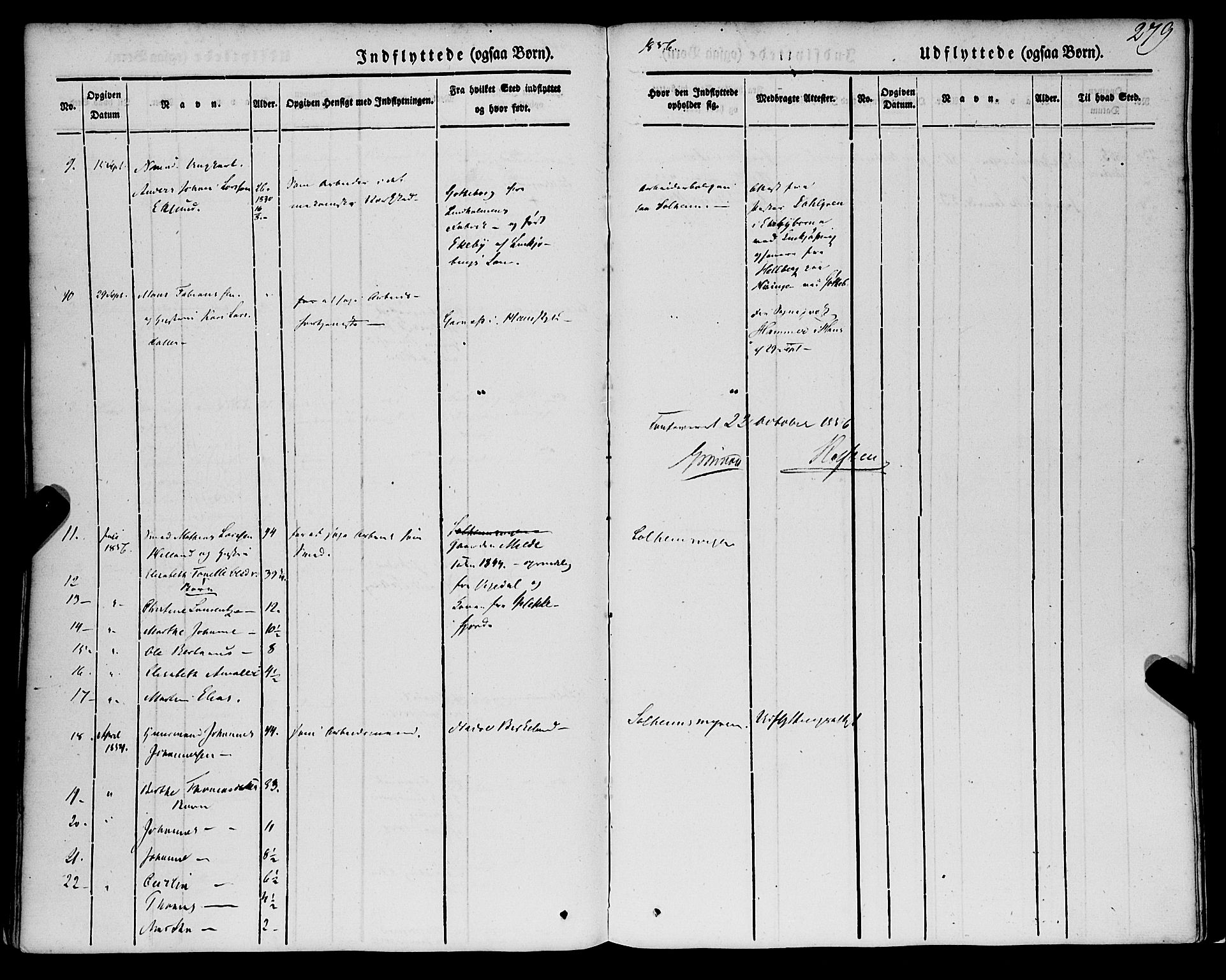 St. Jørgens hospital og Årstad sokneprestembete, AV/SAB-A-99934: Parish register (official) no. A 4, 1844-1863, p. 279