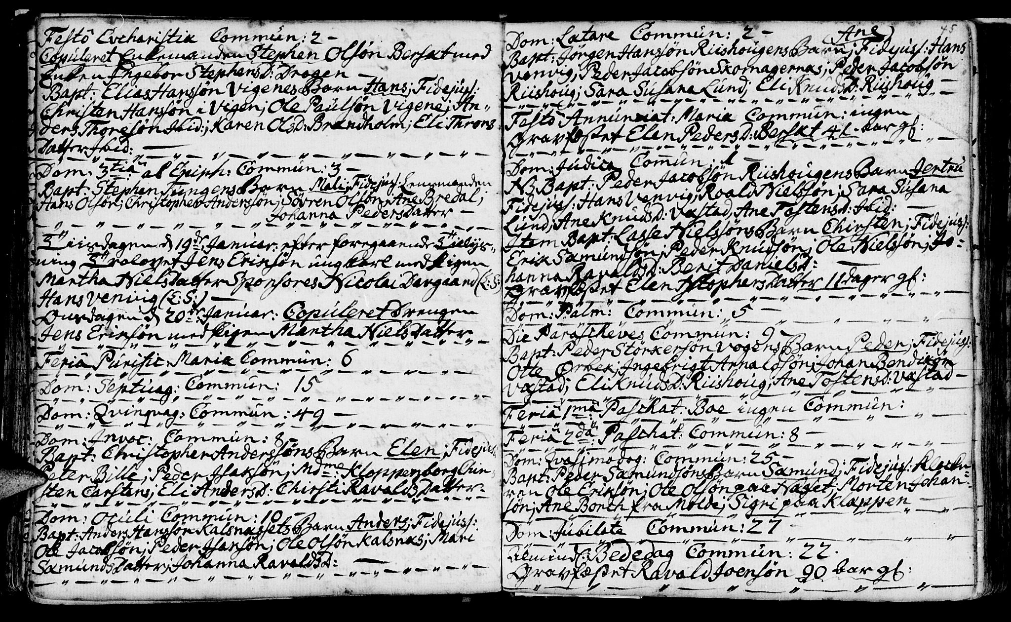 Ministerialprotokoller, klokkerbøker og fødselsregistre - Møre og Romsdal, AV/SAT-A-1454/566/L0760: Parish register (official) no. 566A01, 1739-1766, p. 45