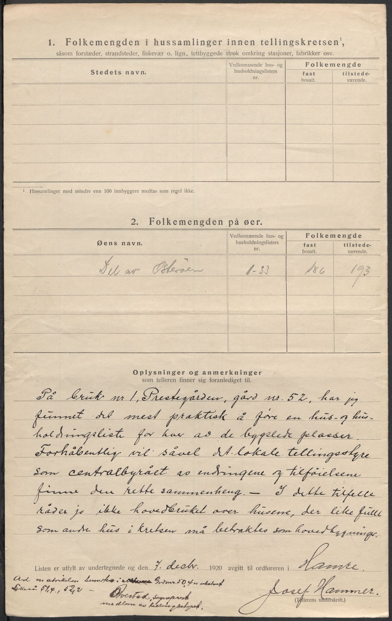 SAB, 1920 census for Hamre, 1920, p. 32