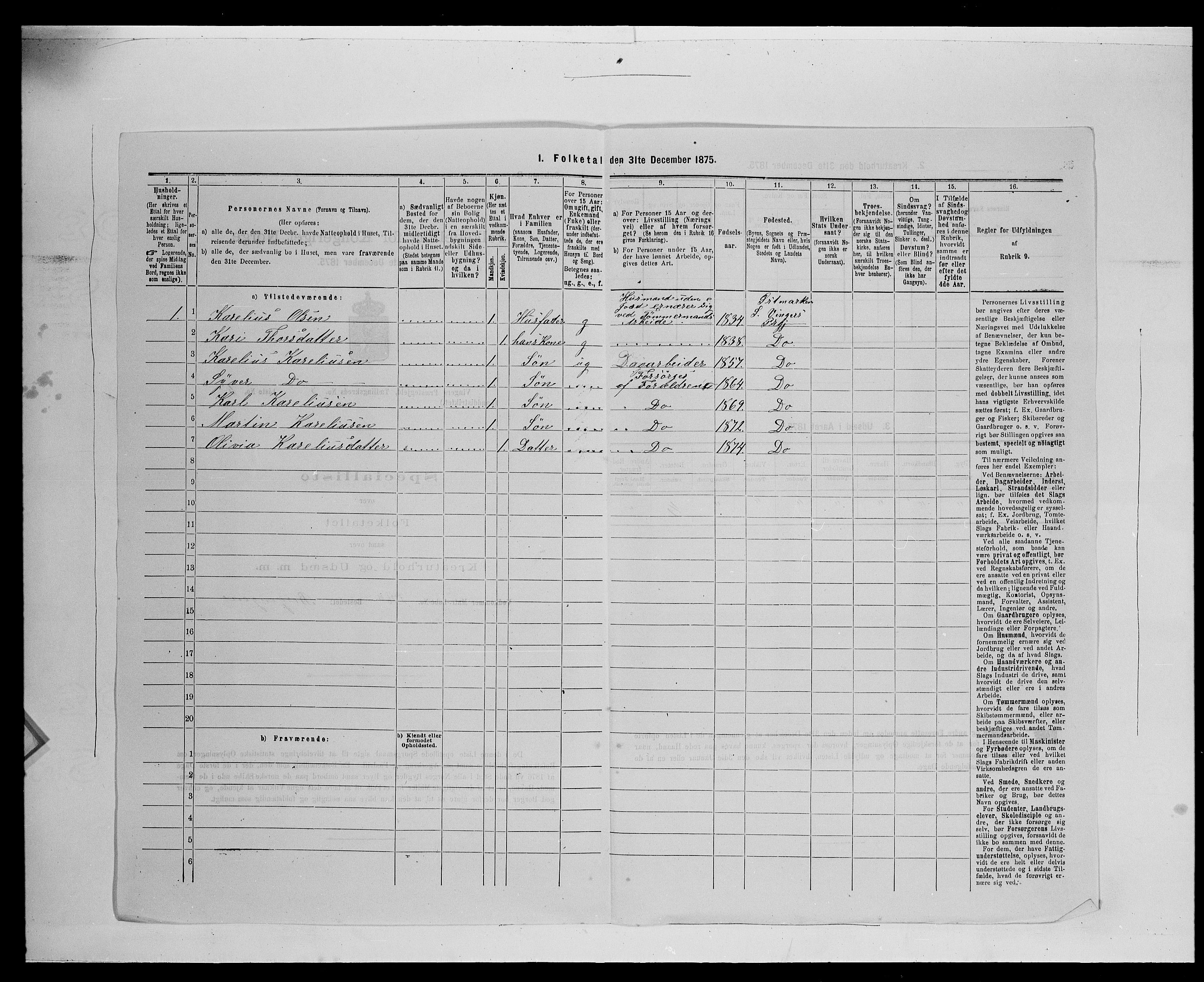 SAH, 1875 census for 0421L Vinger/Vinger og Austmarka, 1875, p. 1249