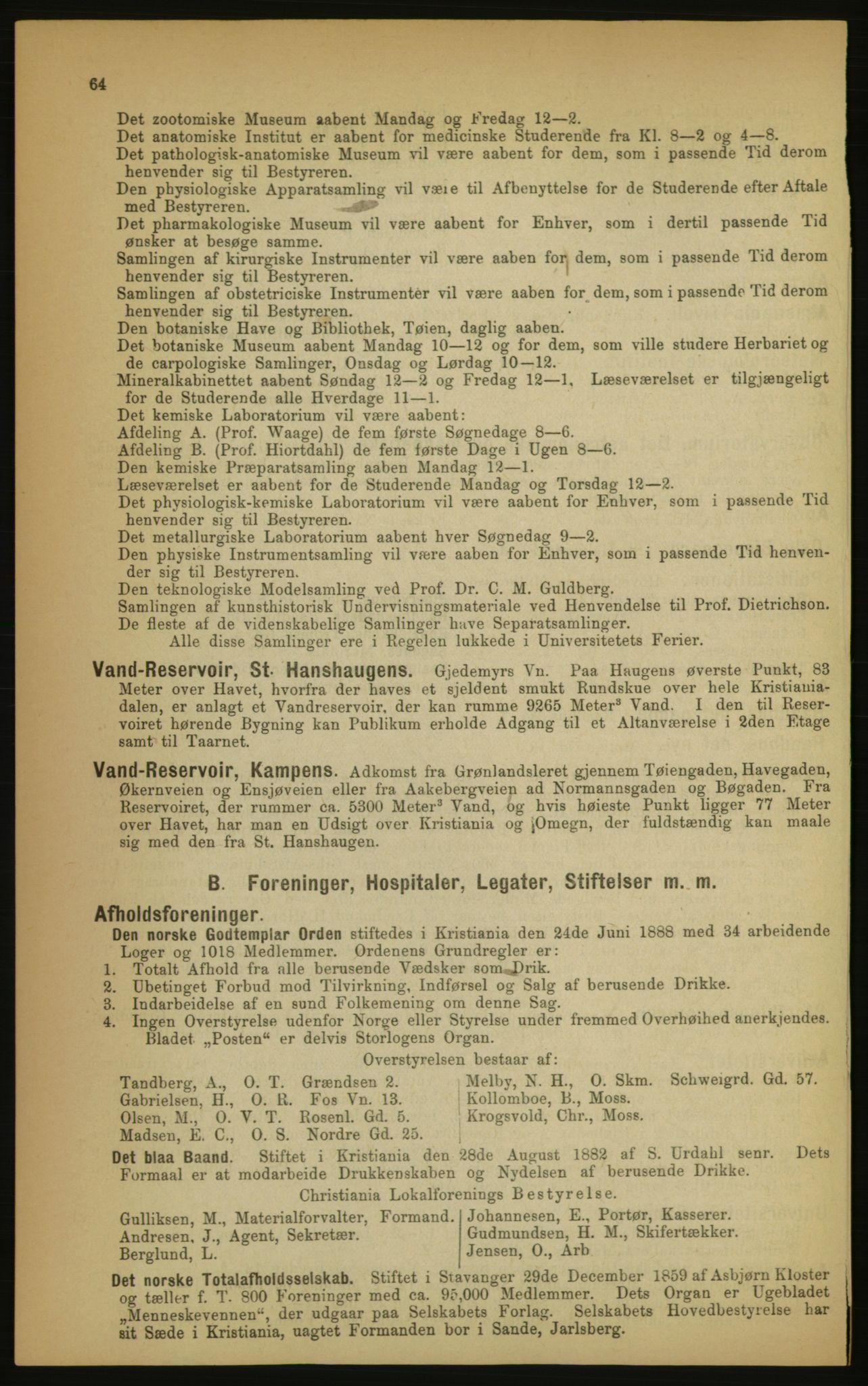Kristiania/Oslo adressebok, PUBL/-, 1891, p. 64