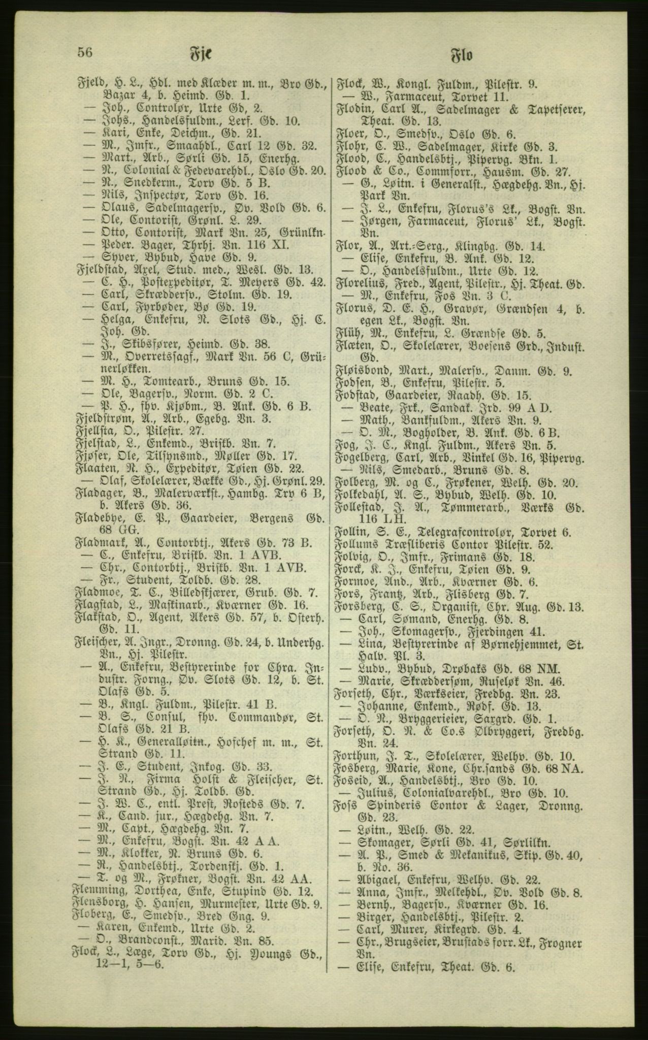 Kristiania/Oslo adressebok, PUBL/-, 1881, p. 56