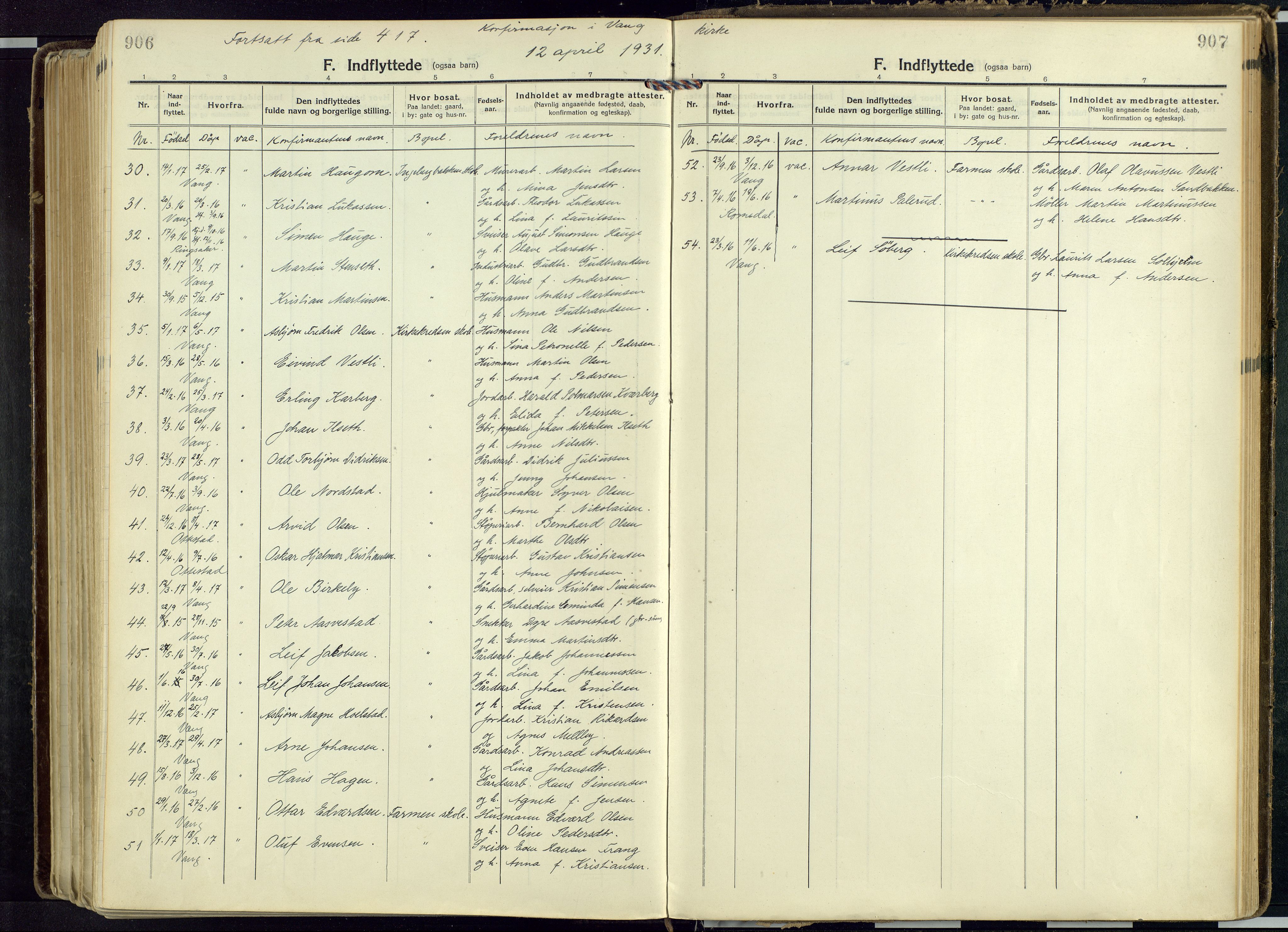 Vang prestekontor, Hedmark, AV/SAH-PREST-008/H/Ha/Haa/L0022: Parish register (official) no. 22, 1918-1944, p. 896-897