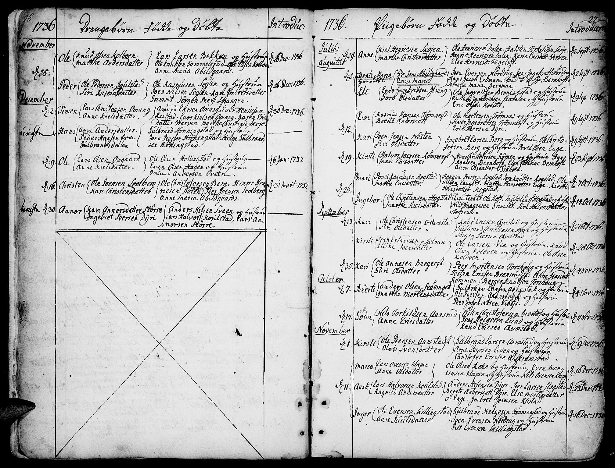 Løten prestekontor, SAH/PREST-022/K/Ka/L0002: Parish register (official) no. 2, 1731-1772, p. 26-27