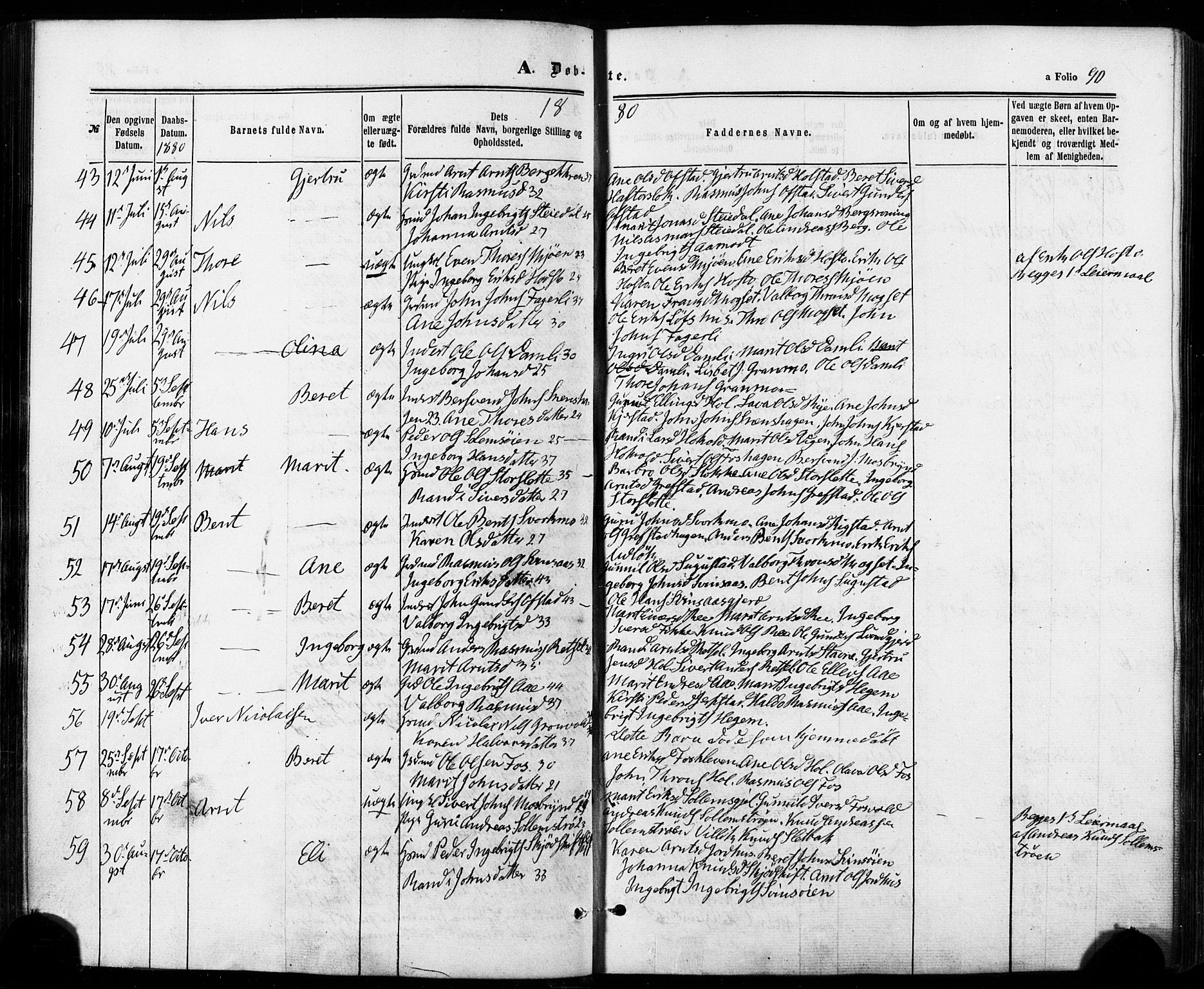 Ministerialprotokoller, klokkerbøker og fødselsregistre - Sør-Trøndelag, SAT/A-1456/672/L0856: Parish register (official) no. 672A08, 1861-1881, p. 90