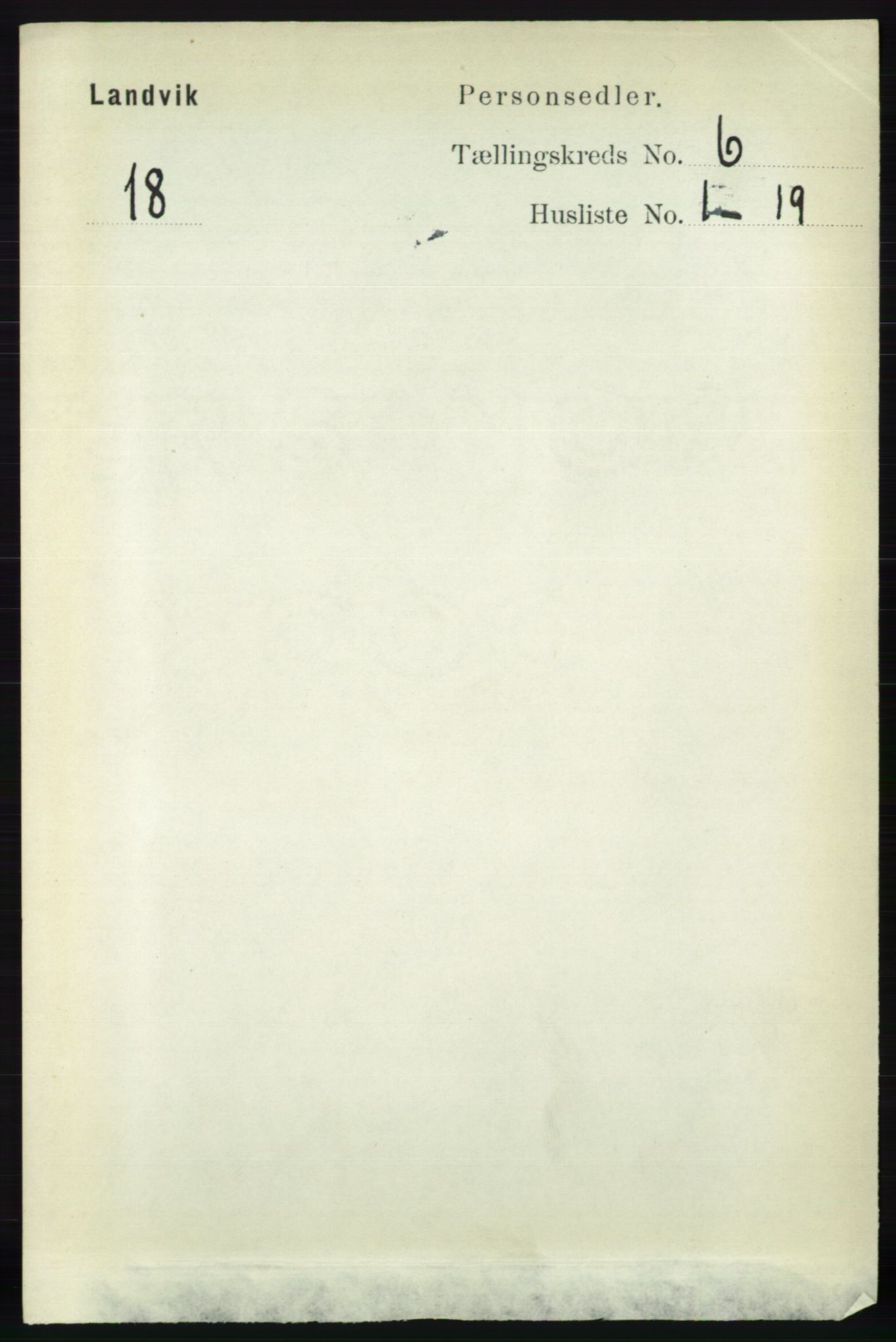 RA, 1891 census for 0924 Landvik, 1891, p. 2443