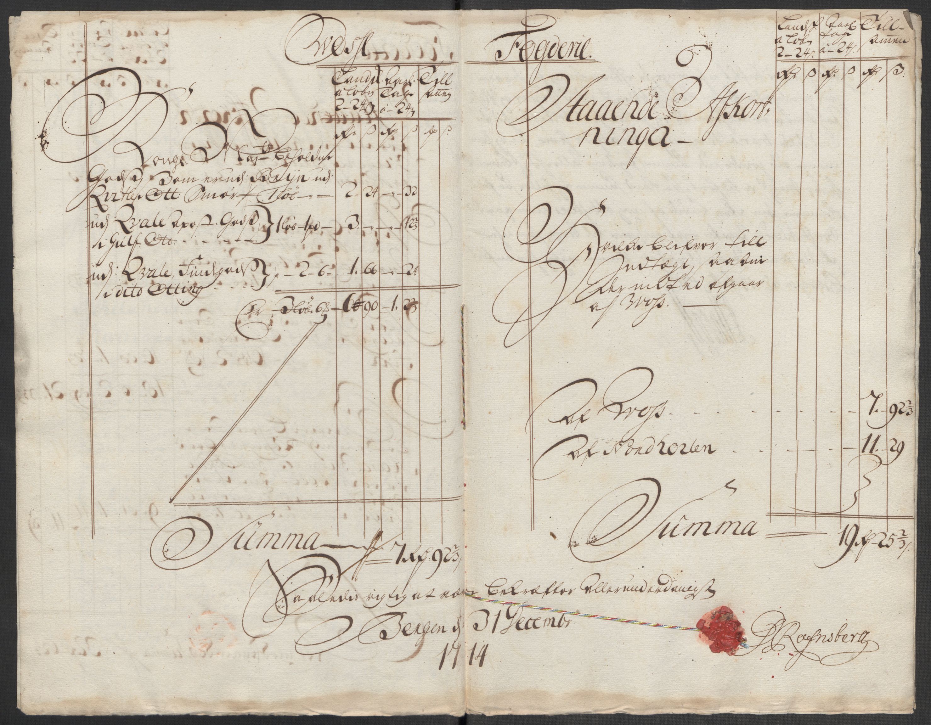 Rentekammeret inntil 1814, Reviderte regnskaper, Fogderegnskap, AV/RA-EA-4092/R51/L3197: Fogderegnskap Nordhordland og Voss, 1714, p. 152