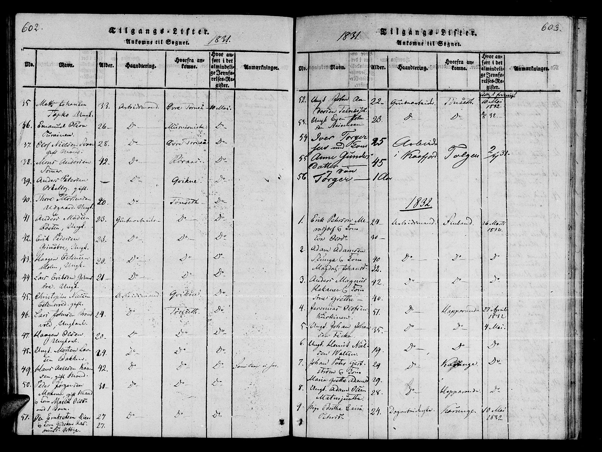 Talvik sokneprestkontor, SATØ/S-1337/H/Ha/L0008kirke: Parish register (official) no. 8, 1821-1837, p. 602-603