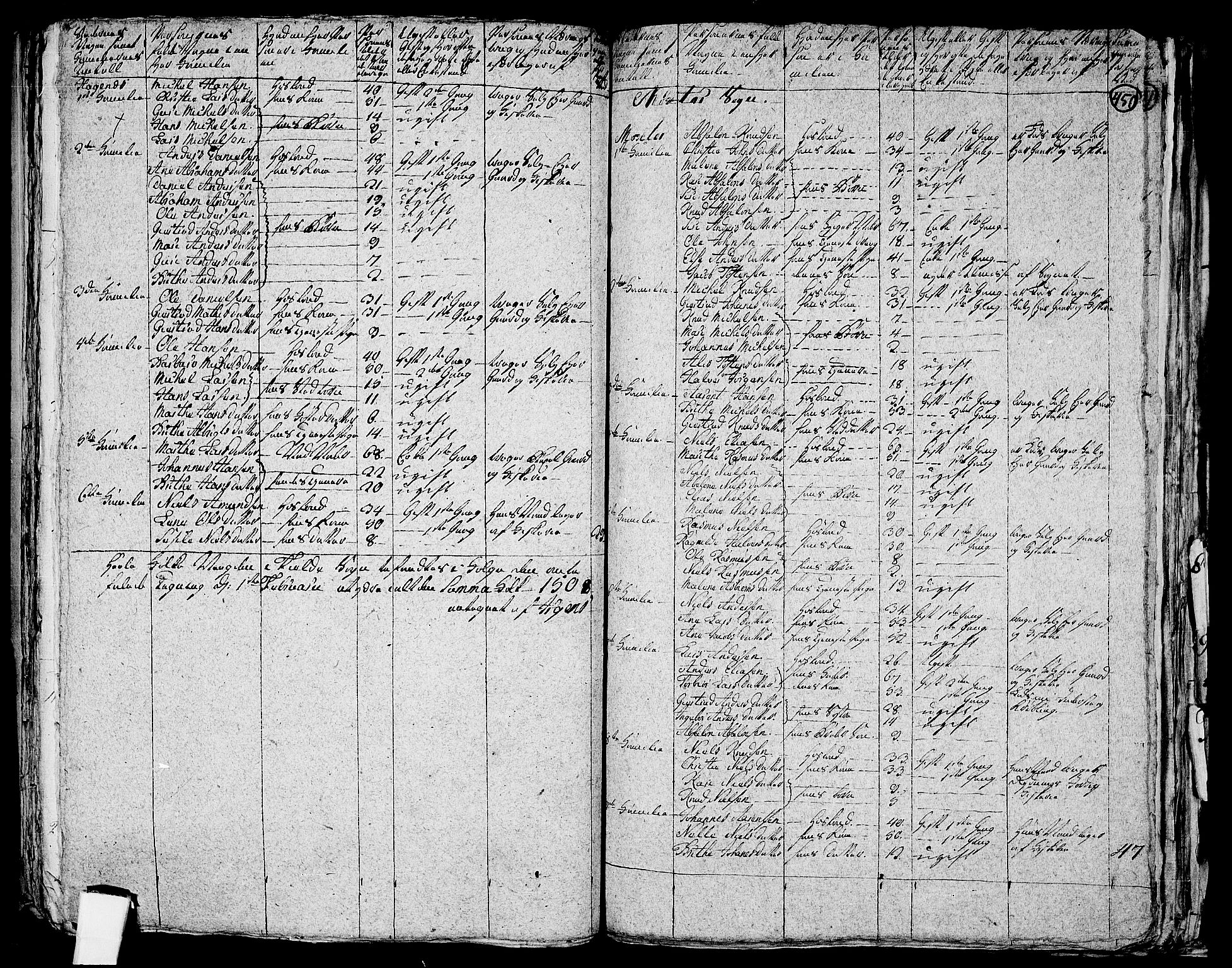 RA, 1801 census for 1245P Sund, 1801, p. 449b-450a