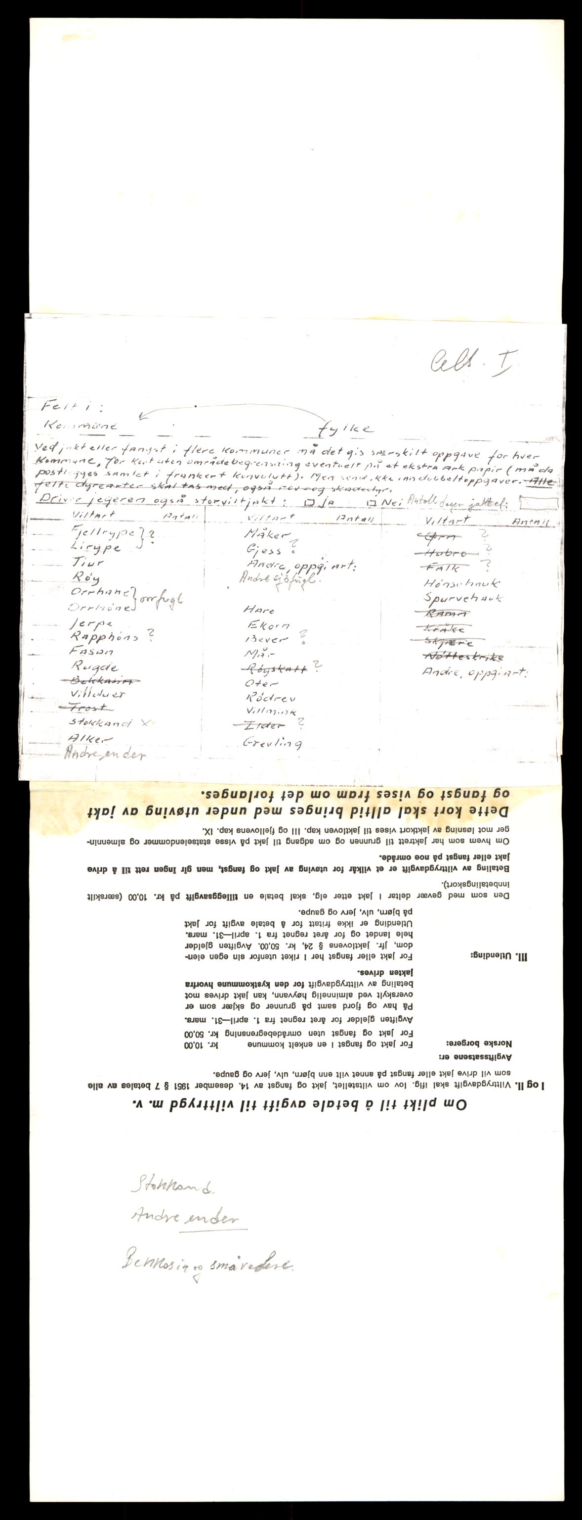 Direktoratet for naturforvaltning, AV/SAT-A-5209/4/D/De/L0102: Oppsyn, oppgaveplikt, 1965-1975, p. 140