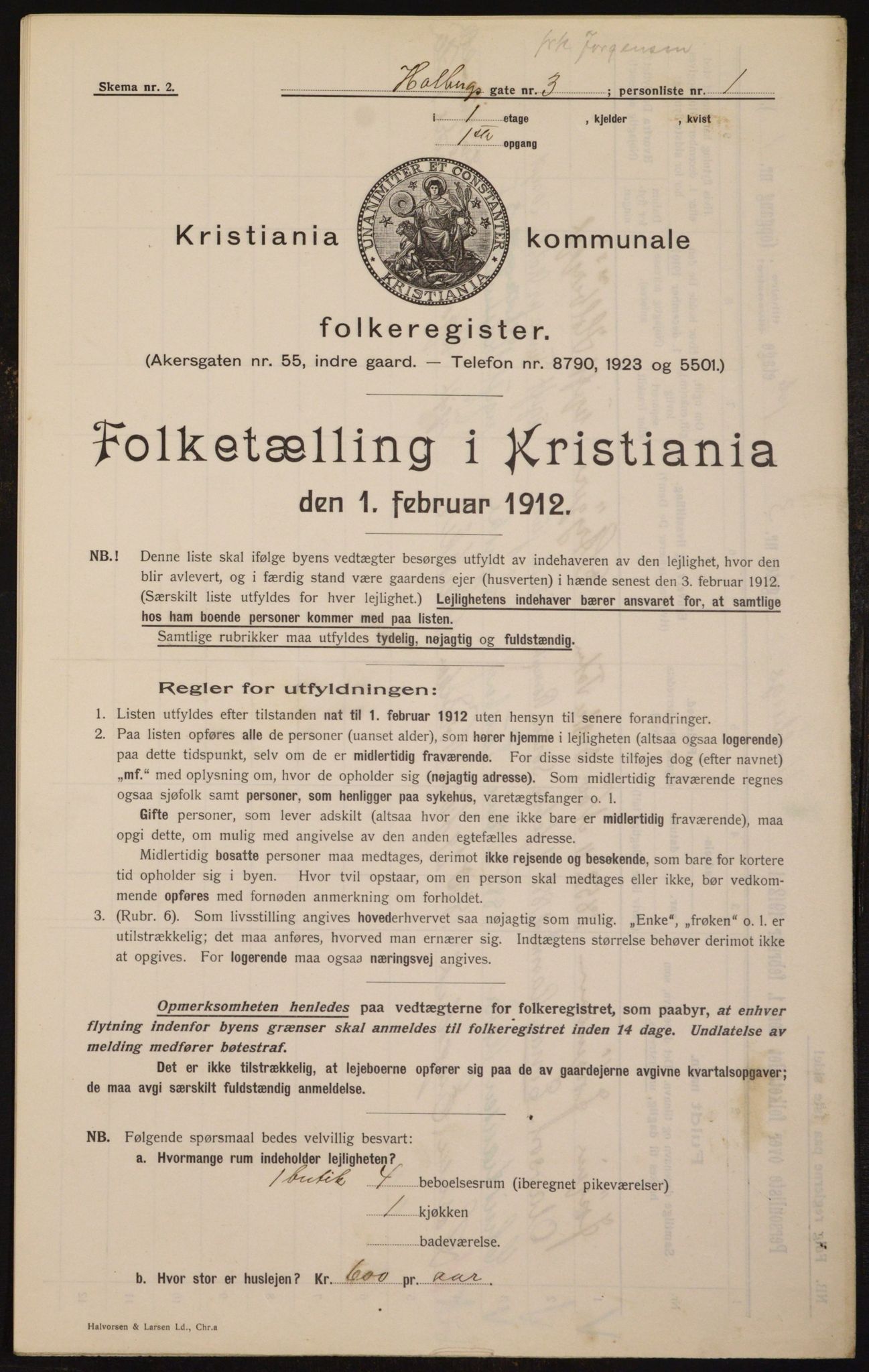 OBA, Municipal Census 1912 for Kristiania, 1912, p. 40645