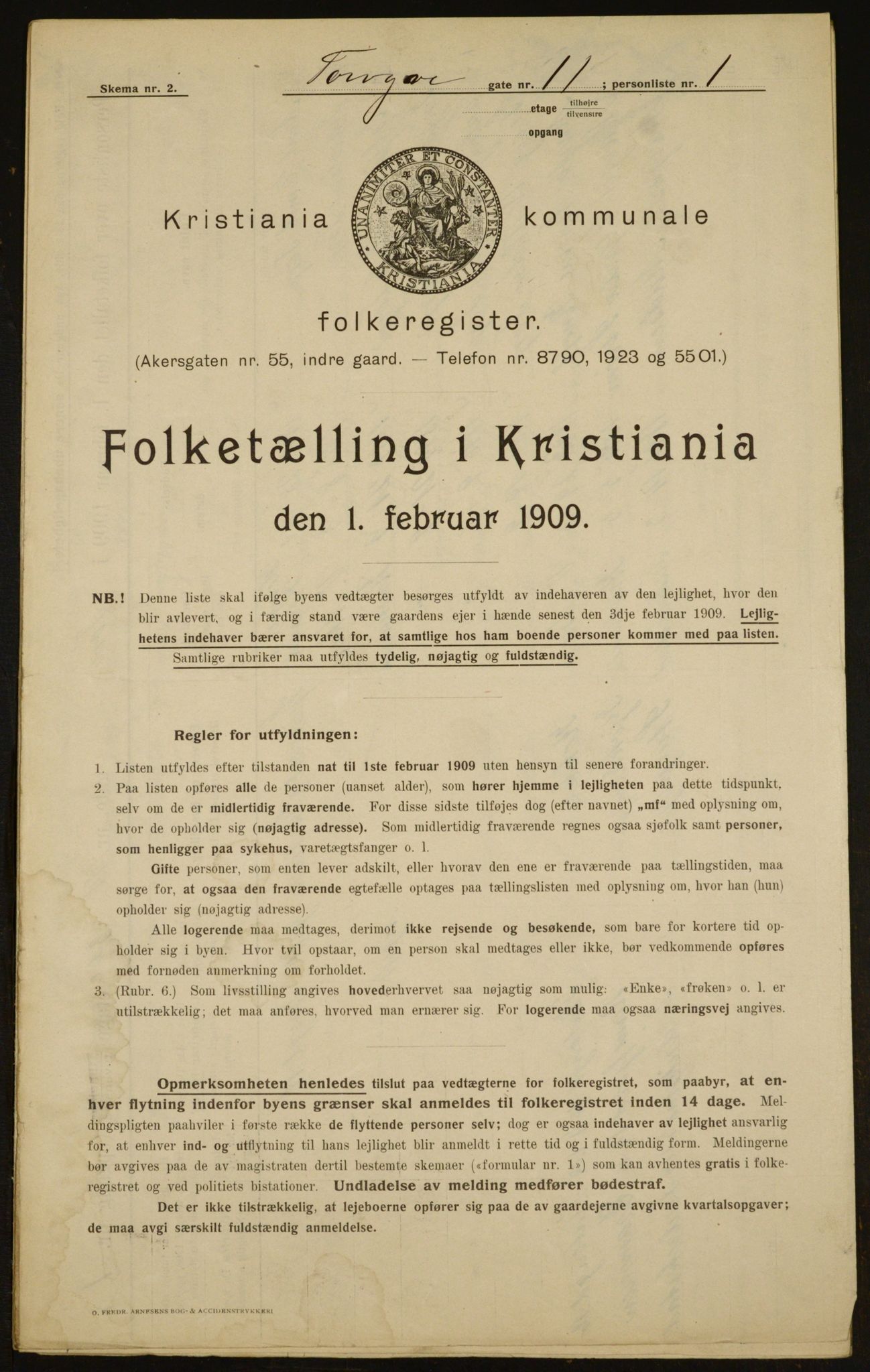 OBA, Municipal Census 1909 for Kristiania, 1909, p. 103375