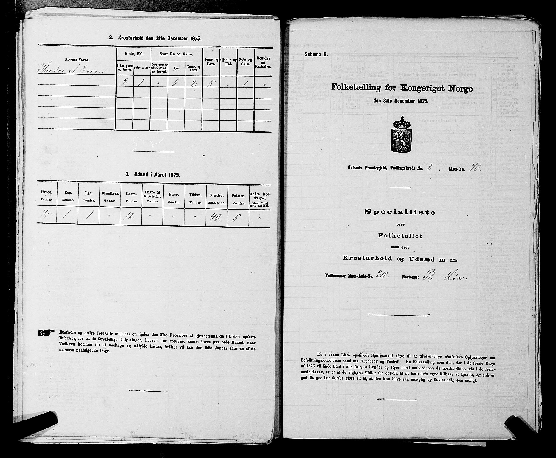 RA, 1875 census for 0221P Høland, 1875, p. 1554