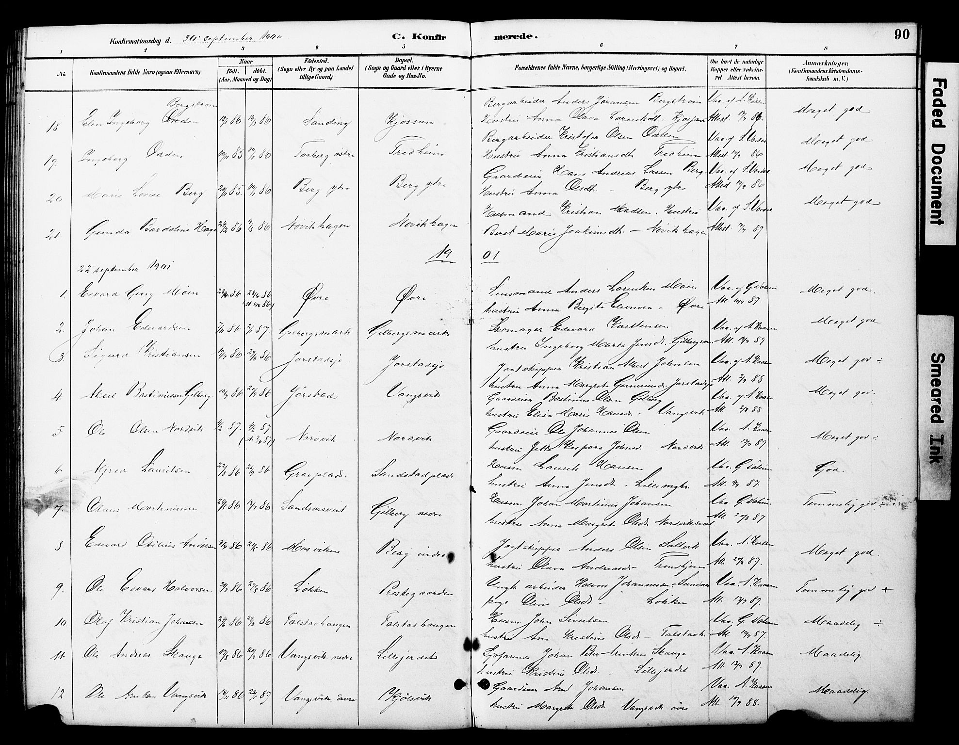 Ministerialprotokoller, klokkerbøker og fødselsregistre - Nord-Trøndelag, AV/SAT-A-1458/722/L0226: Parish register (copy) no. 722C02, 1889-1927, p. 90