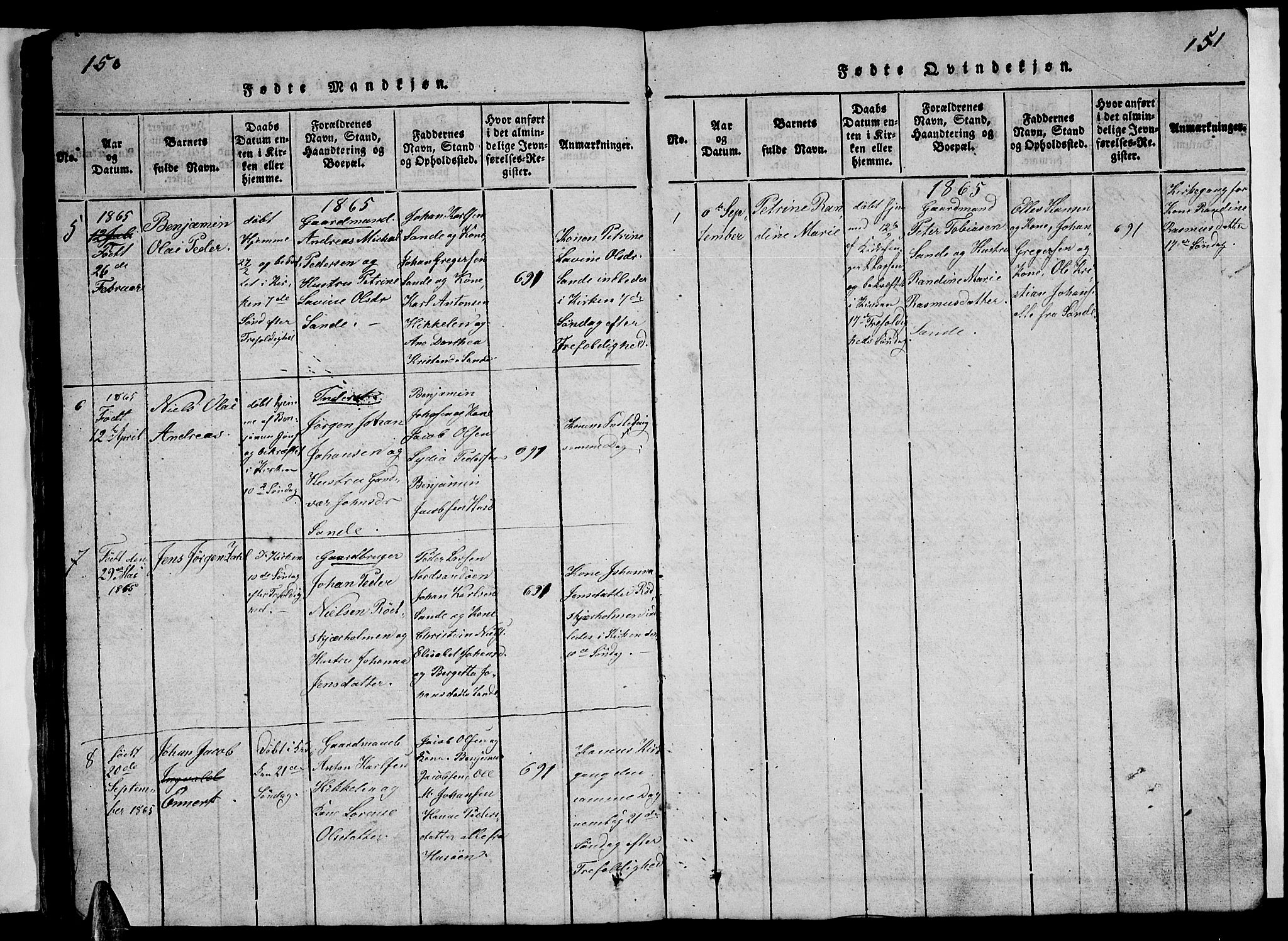 Ministerialprotokoller, klokkerbøker og fødselsregistre - Nordland, SAT/A-1459/840/L0581: Parish register (copy) no. 840C01, 1820-1873, p. 150-151