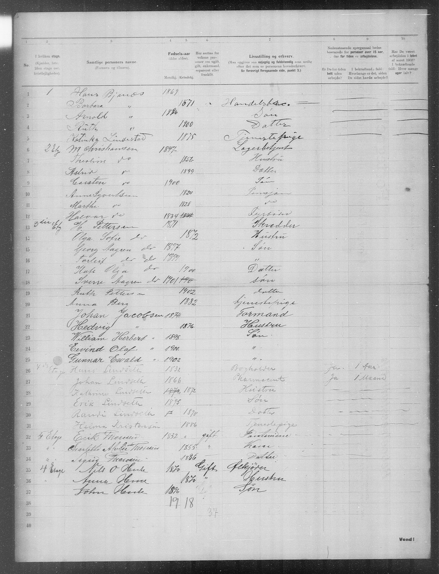 OBA, Municipal Census 1902 for Kristiania, 1902, p. 23447