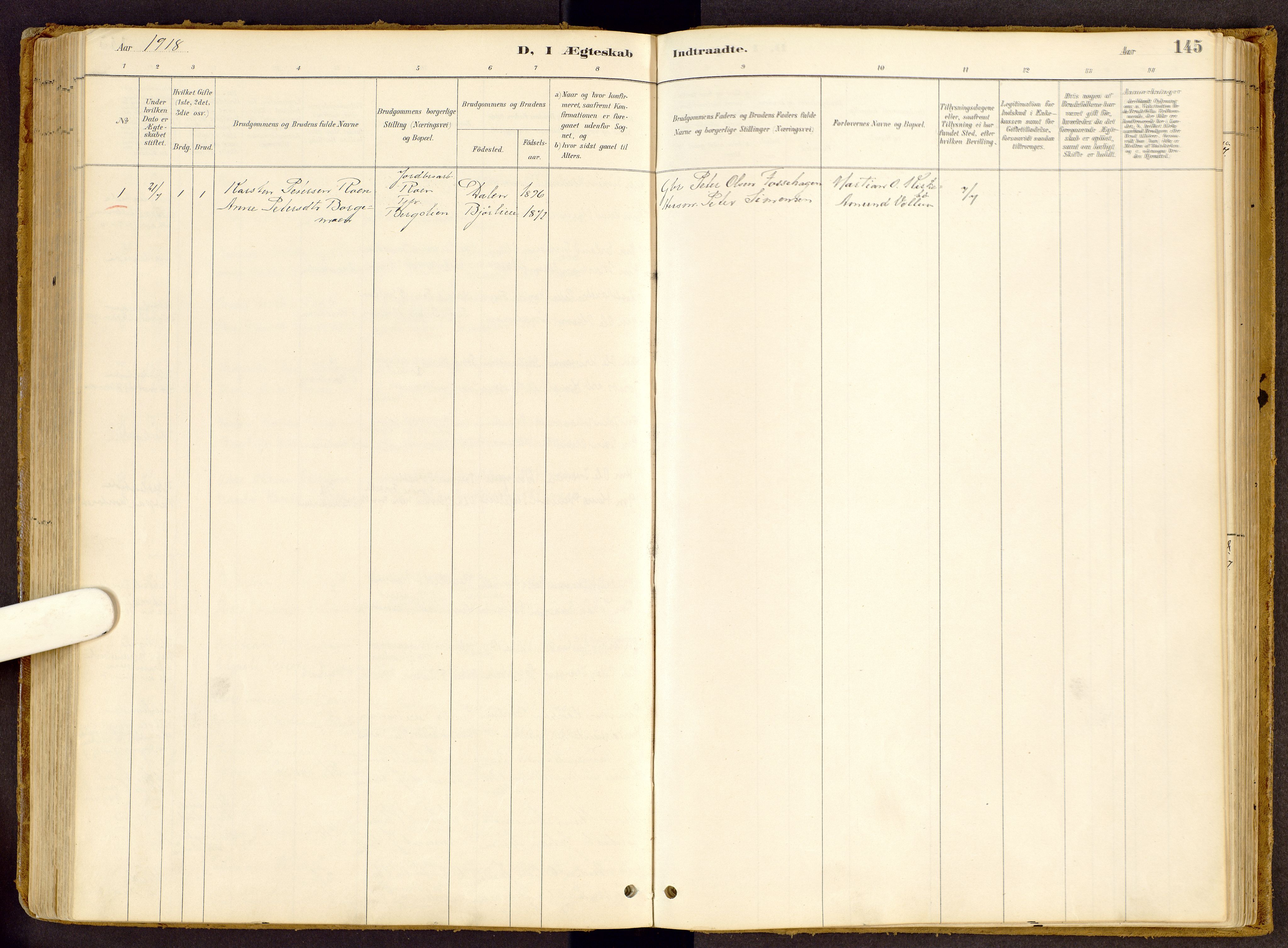 Vestre Gausdal prestekontor, SAH/PREST-094/H/Ha/Haa/L0002: Parish register (official) no. 2, 1887-1918, p. 145