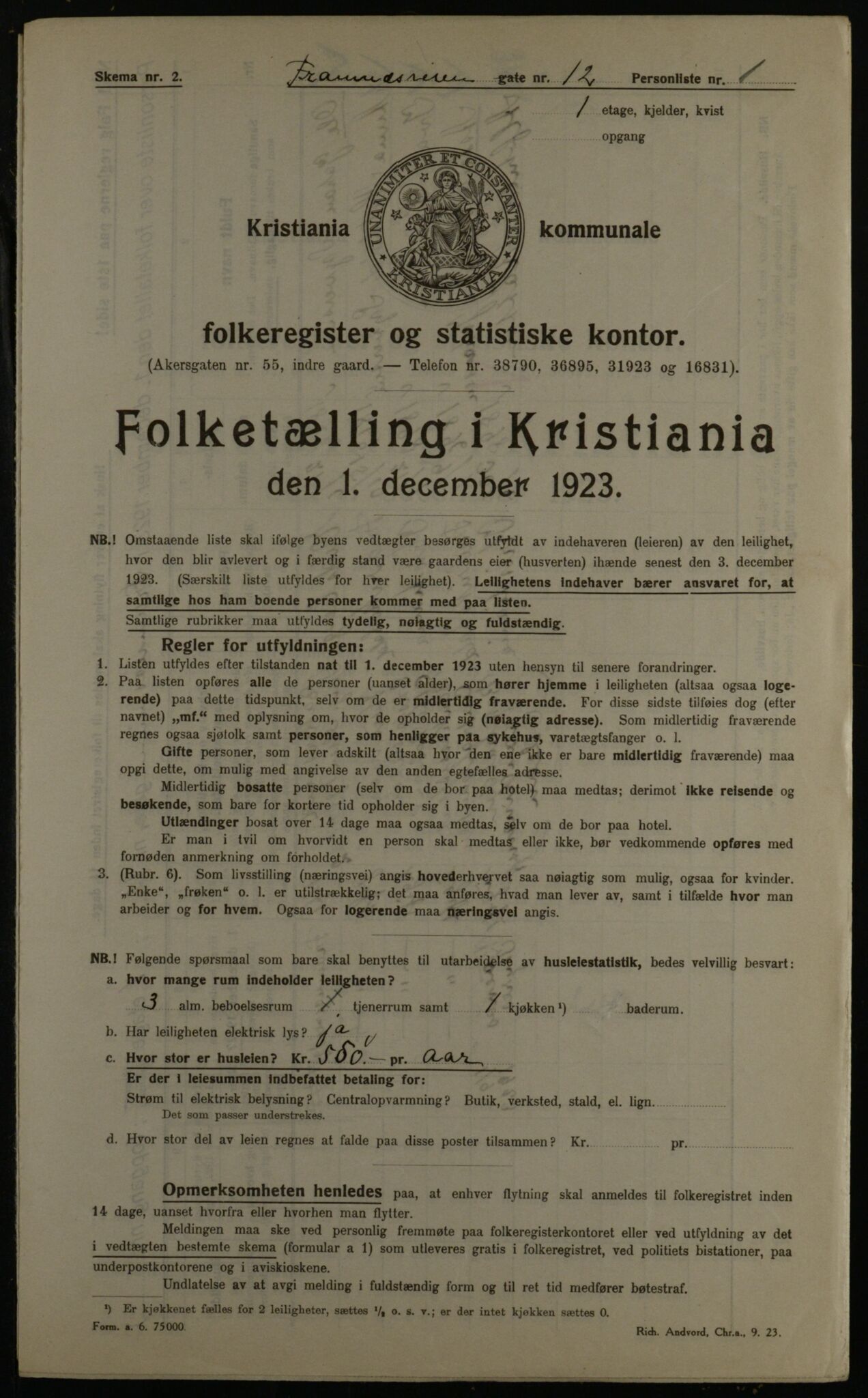 OBA, Municipal Census 1923 for Kristiania, 1923, p. 28589