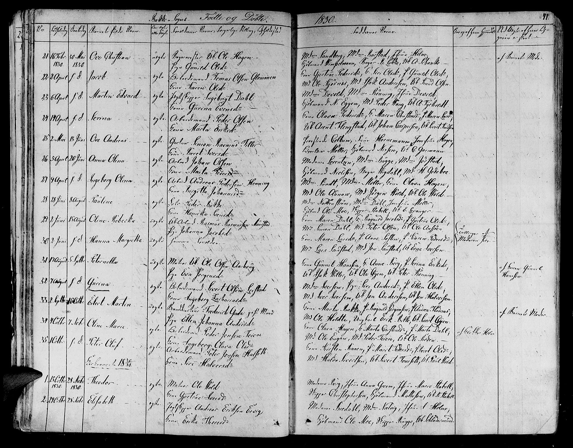 Ministerialprotokoller, klokkerbøker og fødselsregistre - Sør-Trøndelag, SAT/A-1456/606/L0287: Parish register (official) no. 606A04 /2, 1826-1840, p. 41