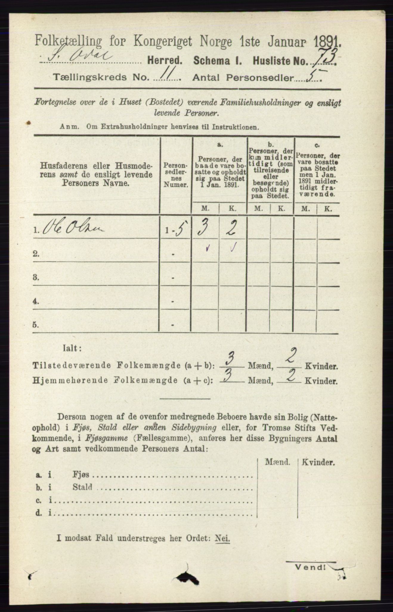 RA, 1891 census for 0419 Sør-Odal, 1891, p. 4899